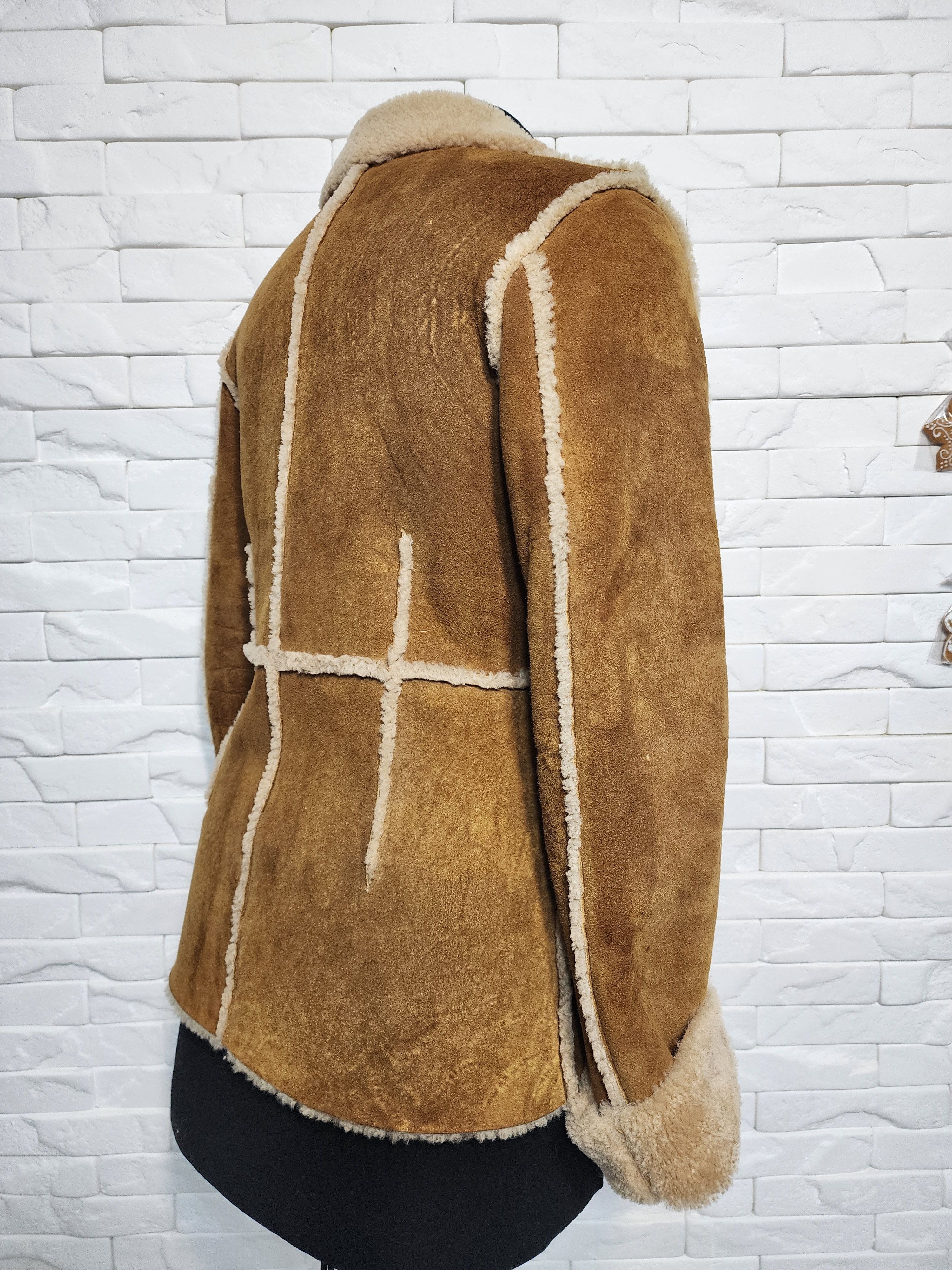 Furla Women's Brown Sheepskin Coat: Wide Fur Collar Size S / US 4 / IT 40 - 5 Thumbnail