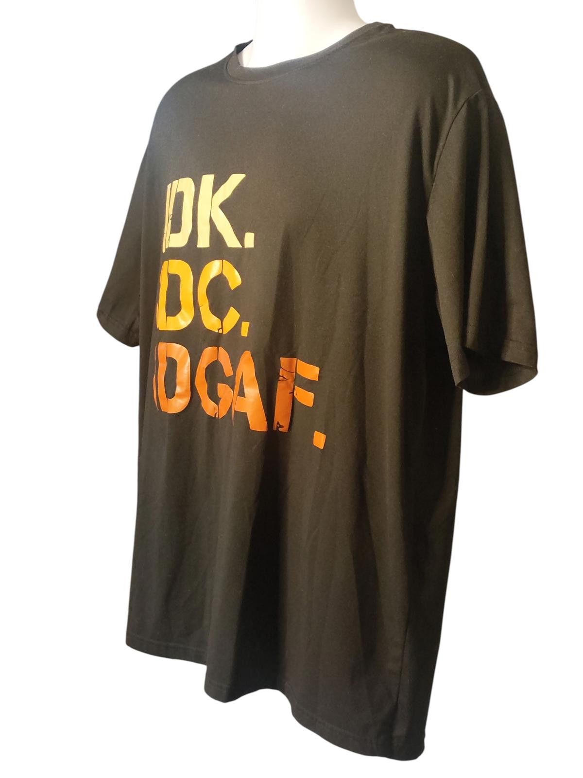 The Unbranded Brand Men's Black Graphic T-Shirt with IDK IDC IDGAF Text Size US XXL / EU 58 / 5 - 5 Thumbnail