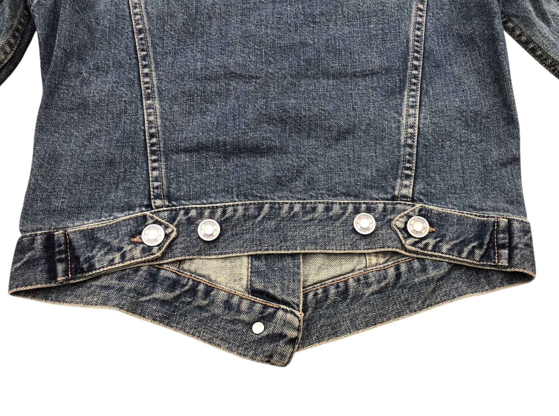 Gucci 💯Vintage GUCCI TOM FORD 00s Blue Cropped Denim Jacket Shirt Size S / US 4 / IT 40 - 8 Thumbnail