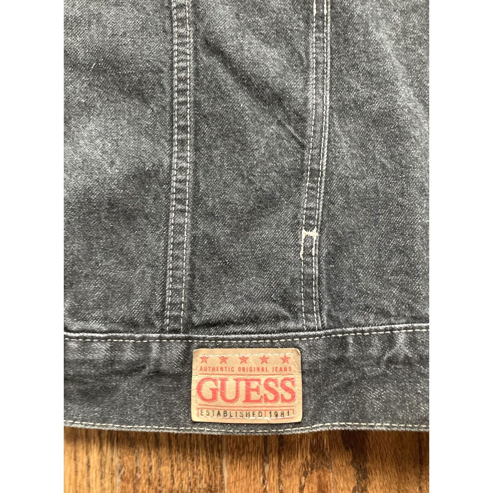 Guess Vintage Guess Denim Jacket Mens 2XL Black Trucker USA Made Georges Marciano 80s Size US XXL / EU 58 / 5 - 4 Thumbnail