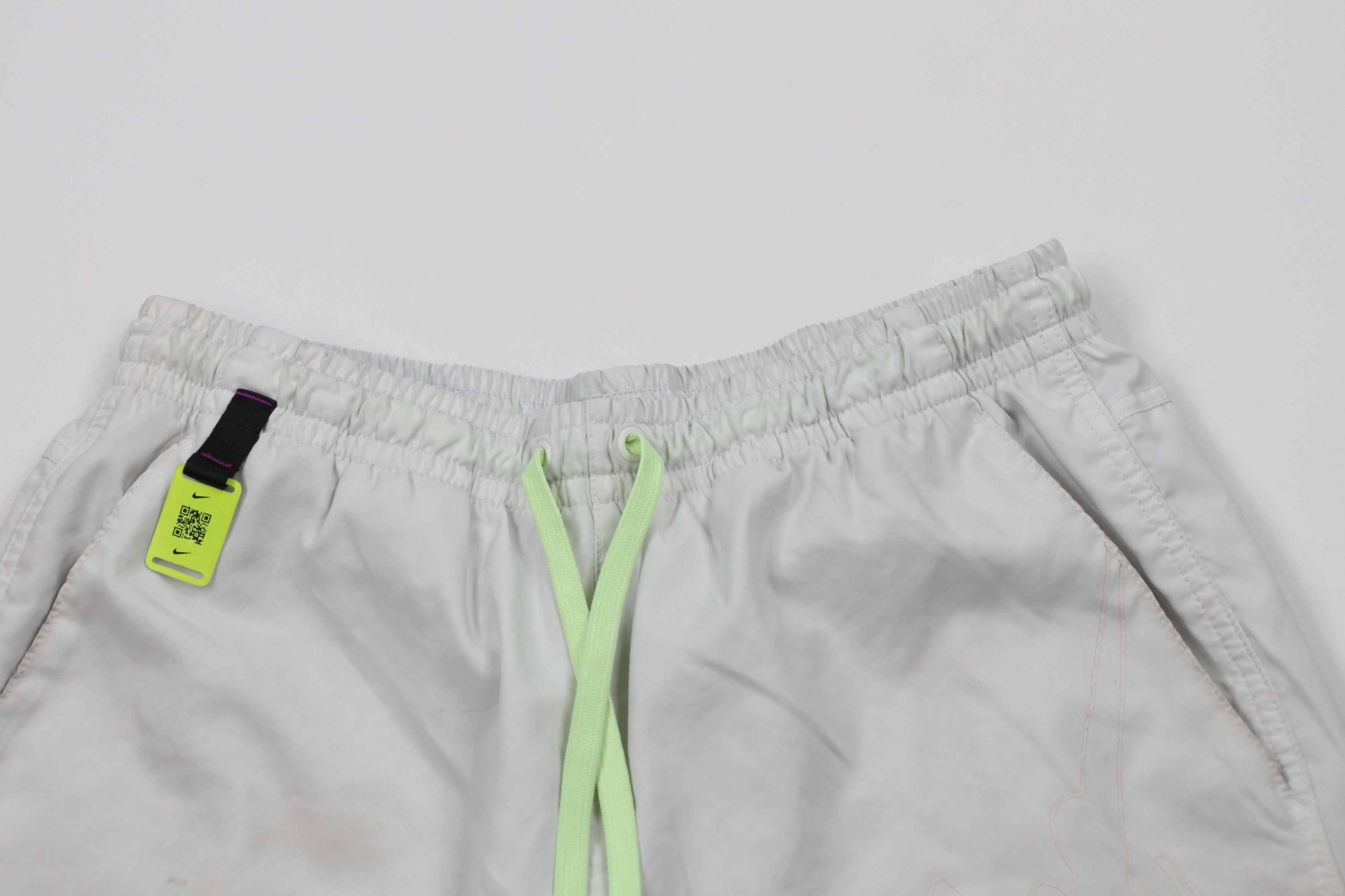 Nike × Vintage Nike Spell Out Big Logo Lined Woven Festival Shorts Gray Size US 32 / EU 48 - 2 Thumbnail
