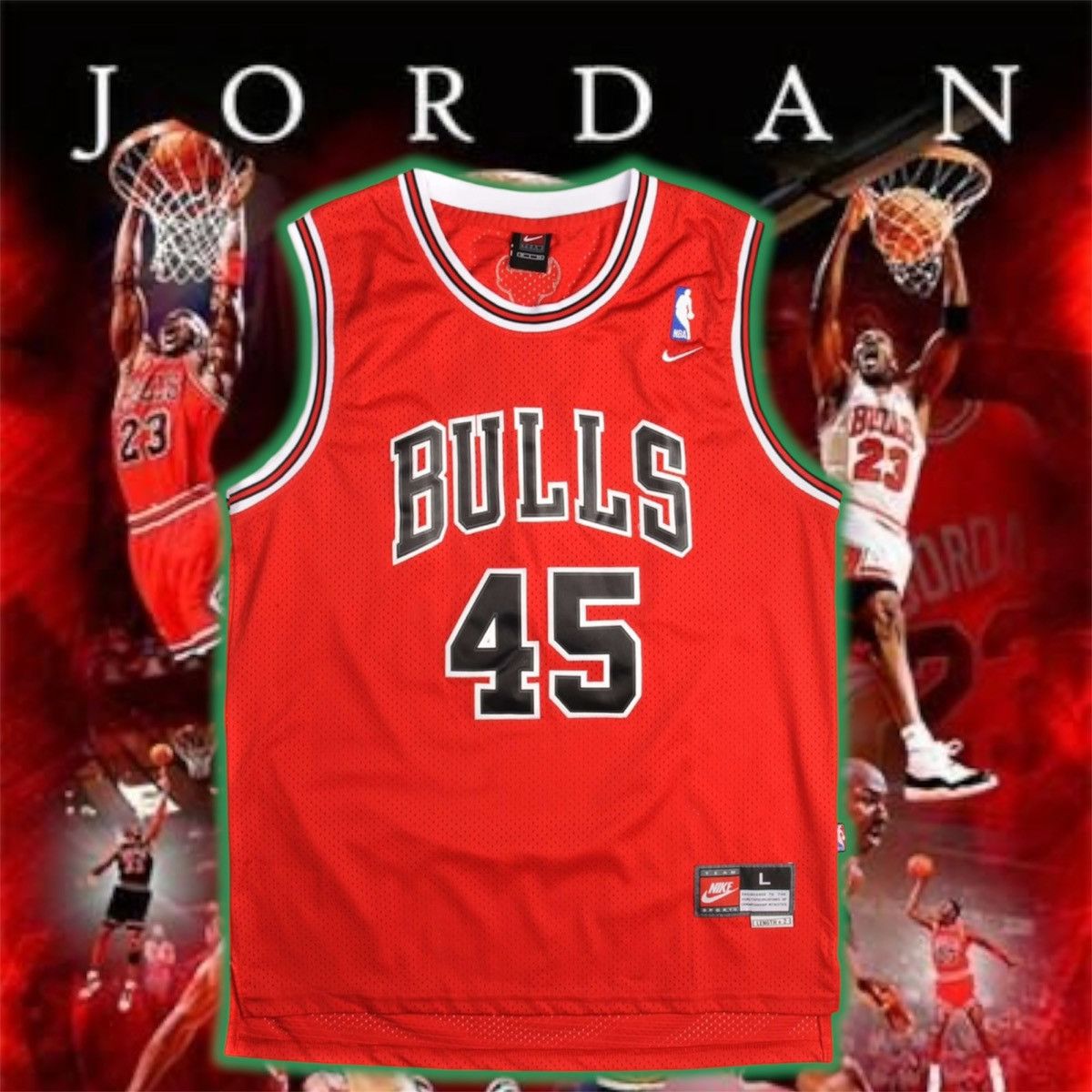 NBA VINTAGE NIKE CHICAGO BULLS MICHAEL JORDAN #45 JERSEY 1995/98 Size US M / EU 48-50 / 2 - 1 Thumbnail