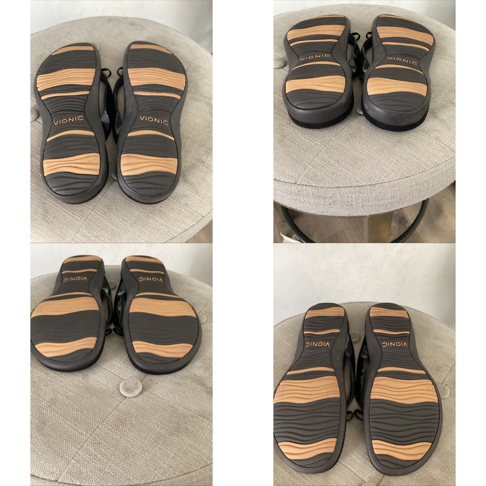 Vionic VIONIC Women Thong Sandals Black Patent Leather Size 9 Size US 9 / IT 39 - 8 Thumbnail