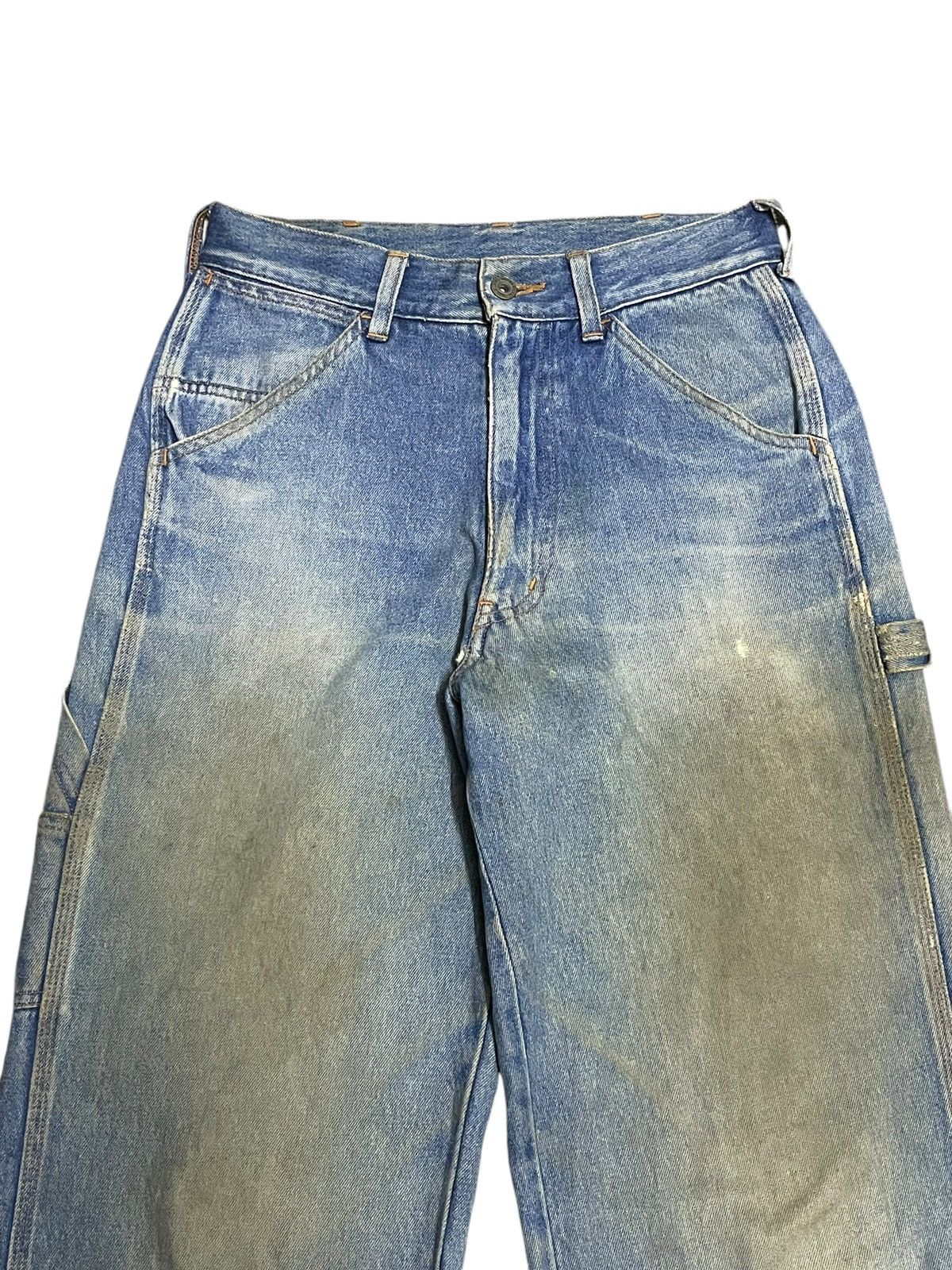 Japanese Brand Vintage Japanese Trashed Carpenter Mud Wash Loose Fit Jeans Size US 28 / EU 44 - 2 Thumbnail
