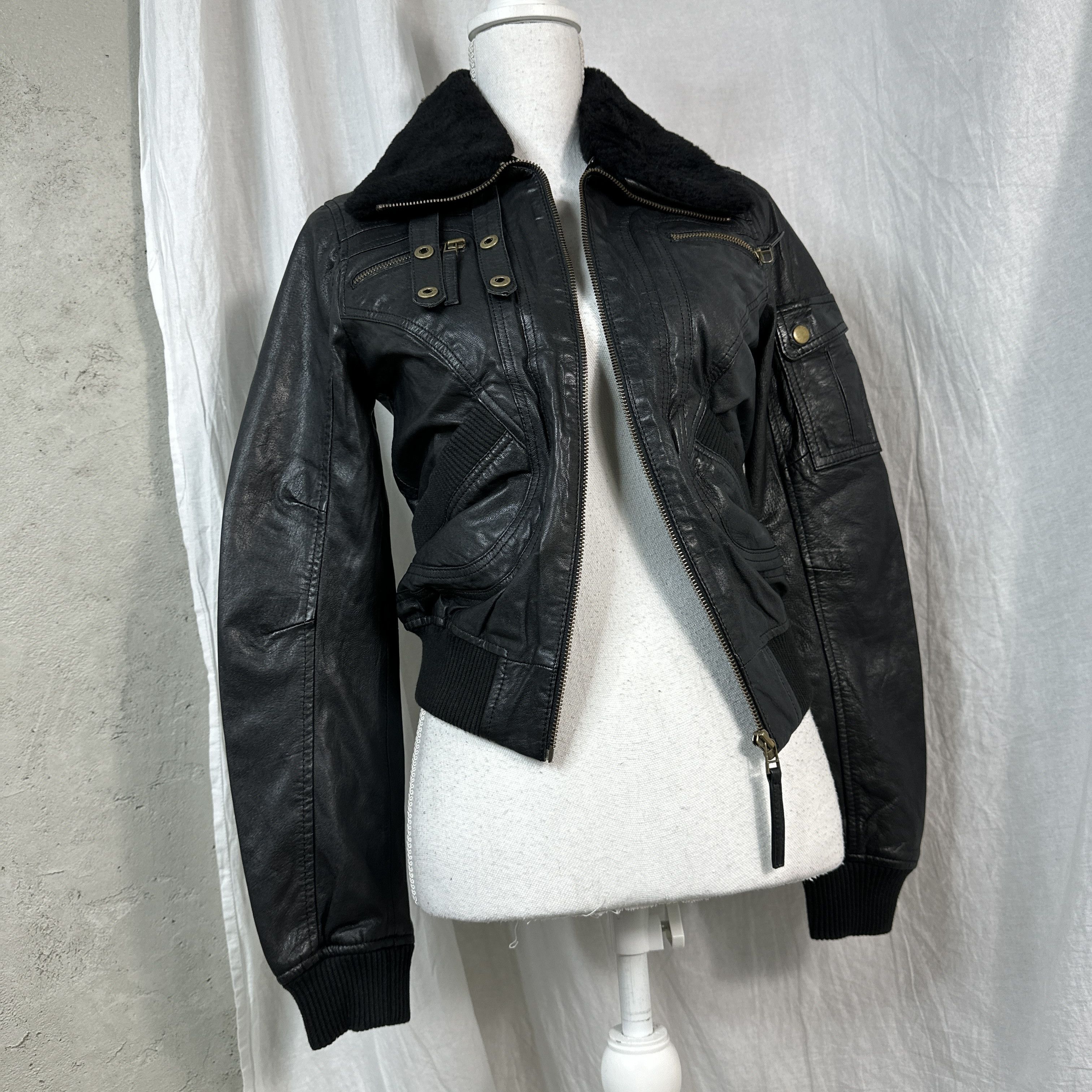 Vintage Vintage Avant Garde Leather Jacket Size US XS / EU 42 / 0 - 7 Thumbnail