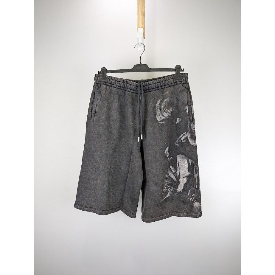 Off-White o1rshd1 BW S. Matthew Over Sweatshorts in Black Grey Size US 34 / EU 50 - 1 Thumbnail