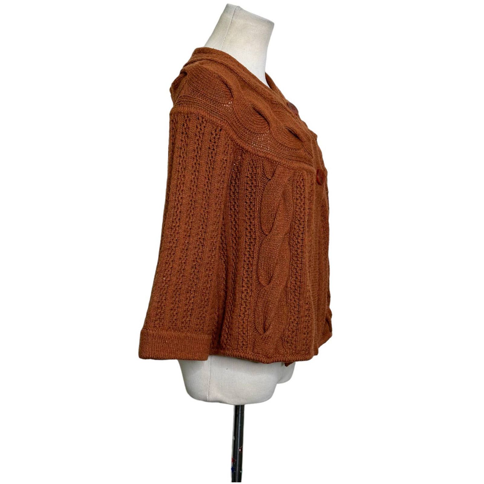Escada Escada brown 3/4 sleeves buttoned cardigan size Small Size S / US 4 / IT 40 - 9 Thumbnail