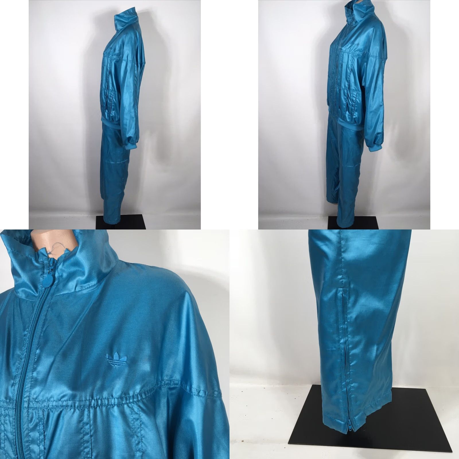 Adidas VINTAGE Adidas Trefoil Track Suit Windbreaker TEAL 80s Large Taiwan Womens Shiny Size L / US 10 / IT 46 - 8 Thumbnail