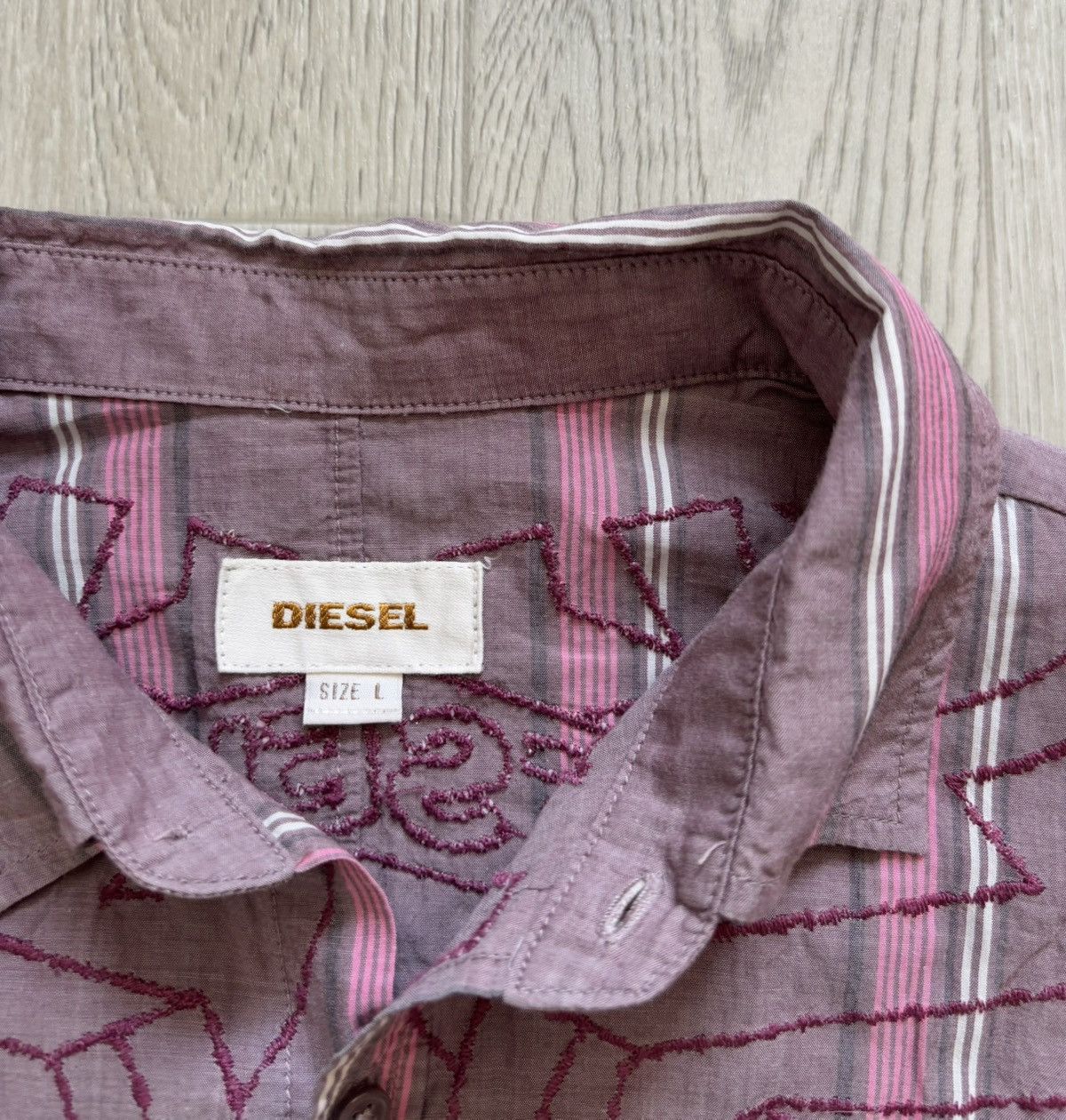 Diesel Diesel HP Pink Y2K Shirt Button Up Size US L / EU 52-54 / 3 - 5 Thumbnail