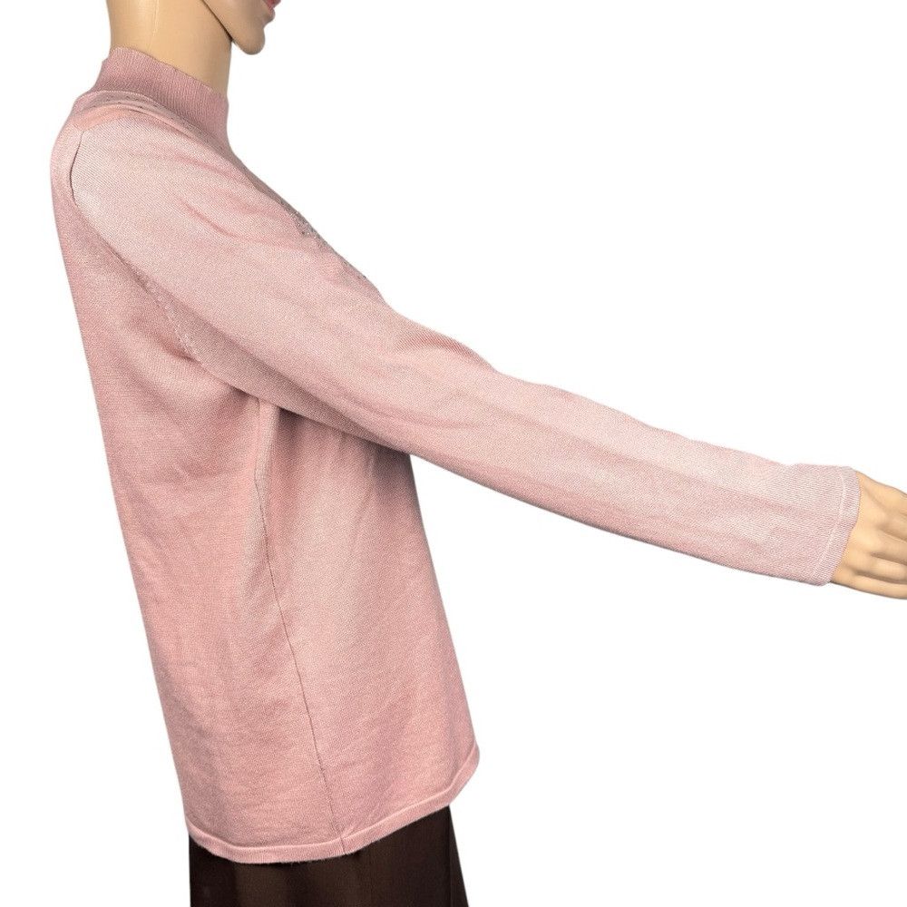 Other NWT New Cable & Gauge Dusty Rose Rhinestones Turtleneck Swe Size L / US 10 / IT 46 - 3 Thumbnail