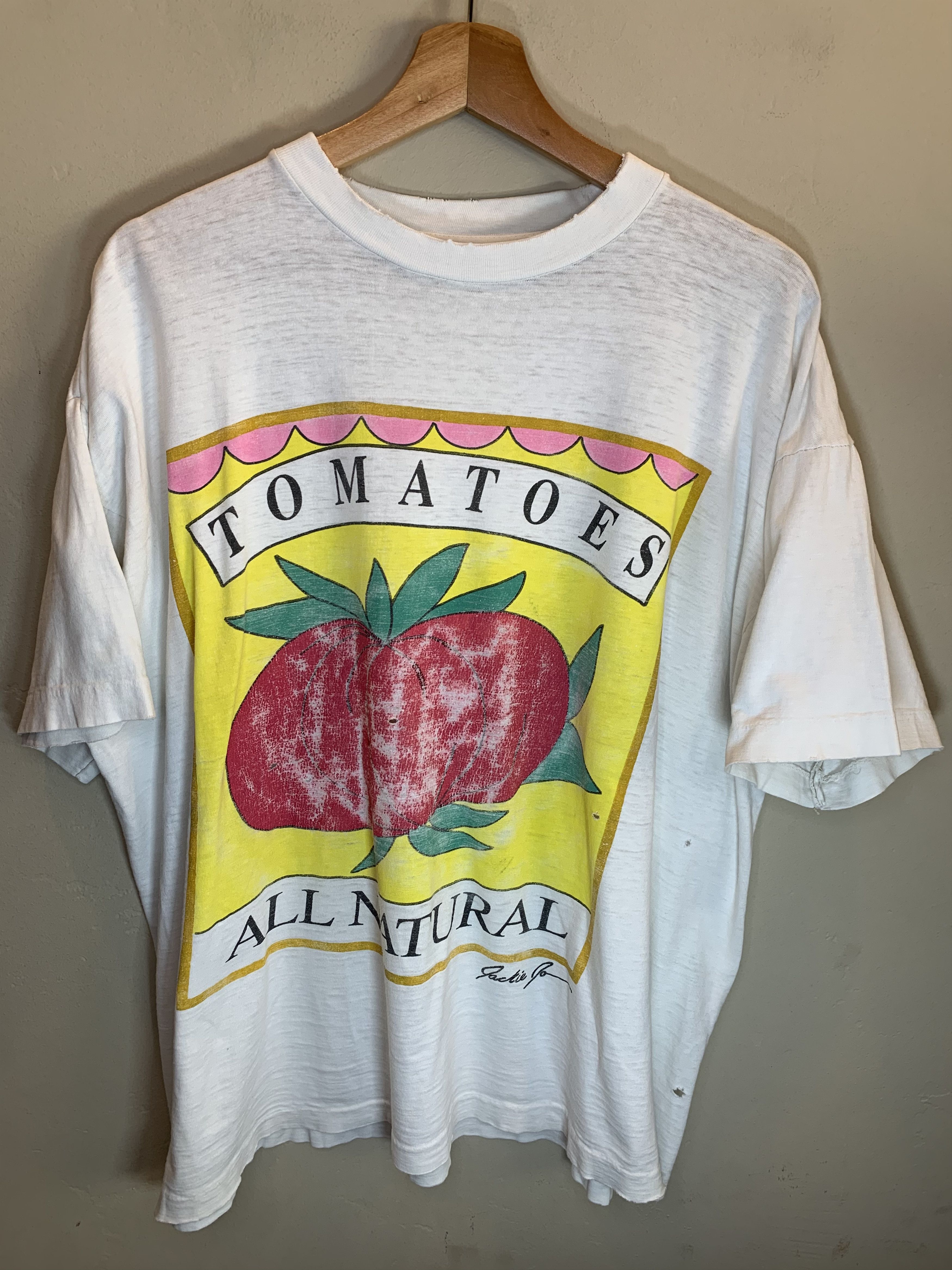 Vintage *RARE* Vintage Tomatoes All Natural Single Stitch Art Shirt Size US XL / EU 56 / 4 - 1 Thumbnail
