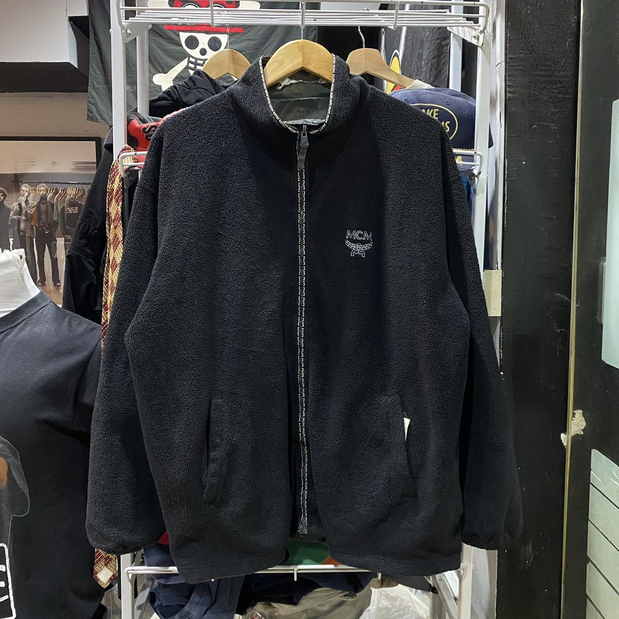 MCM MCM Black Reversible Fleece Jacket Size US XL / EU 56 / 4 - 1 Thumbnail