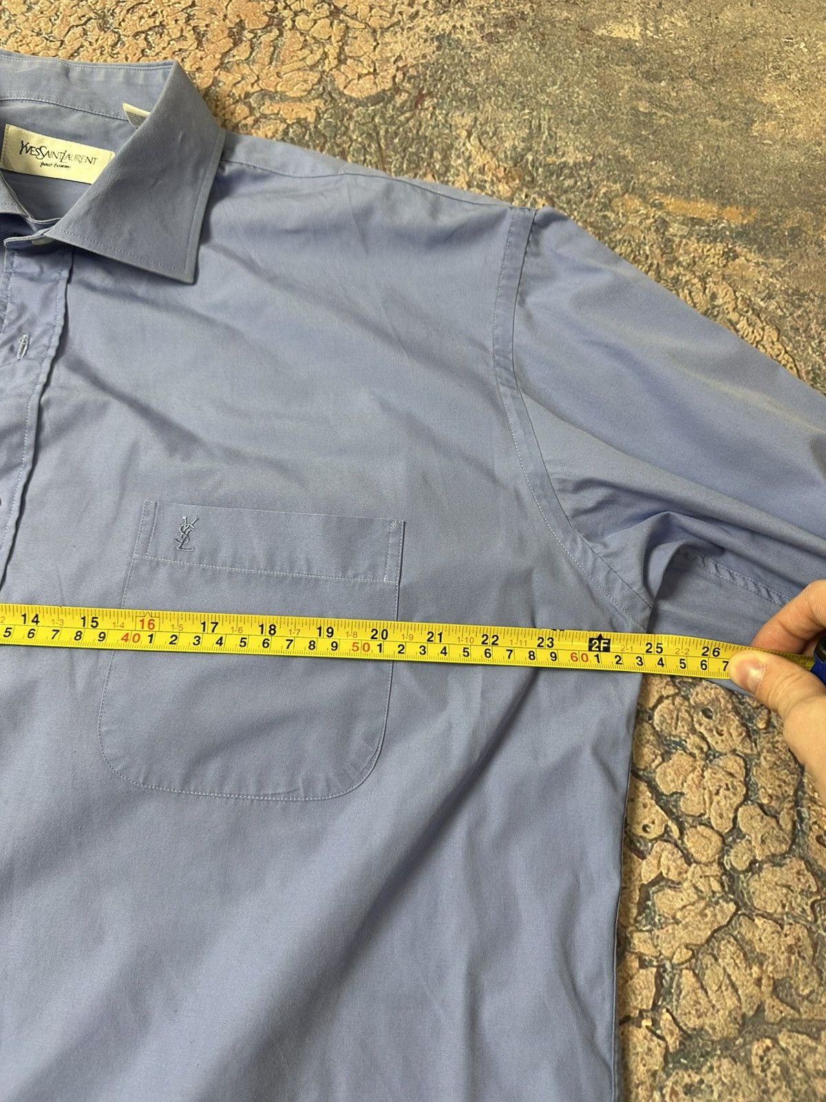 Yves Saint Laurent Yves Saint Laurent YSL Blue Shirt Size US XL / EU 56 / 4 - 4 Thumbnail