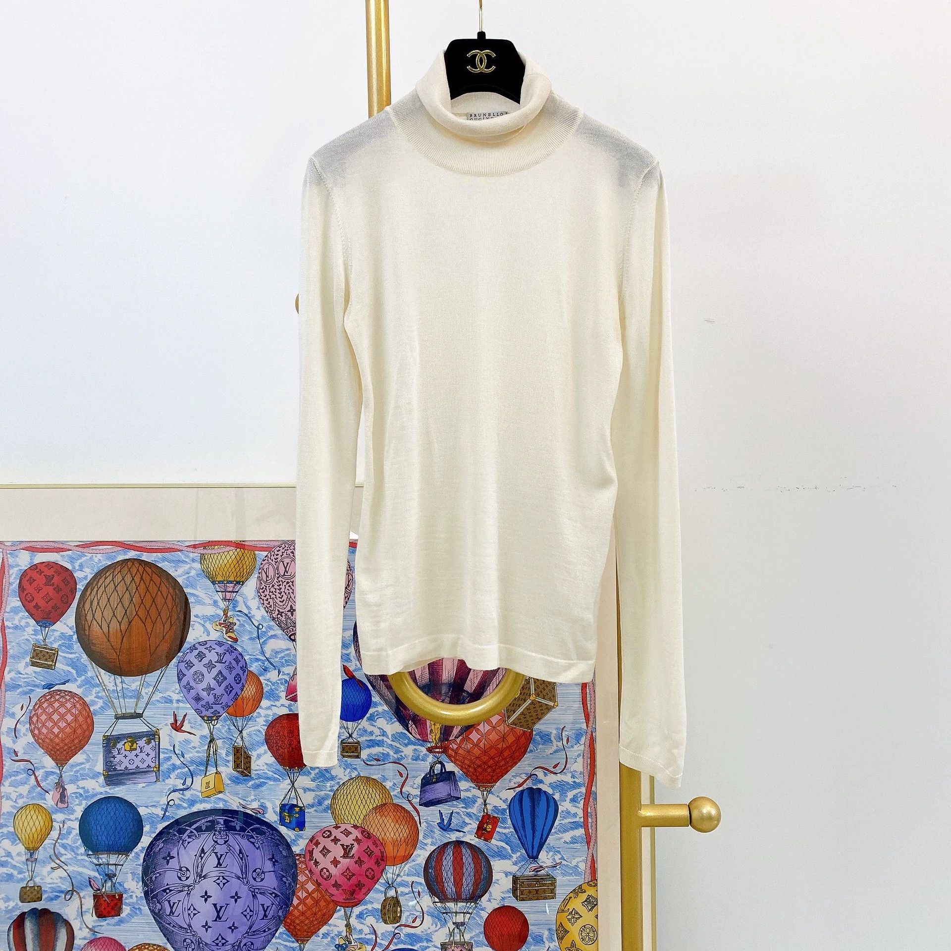 Brunello Cucinelli Brunello Cucinelli White Cashmere Sweater XS Size US XS / EU 42 / 0 - 1 Thumbnail