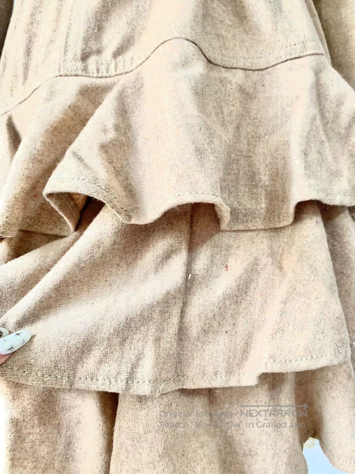 Vivienne Westwood beige ruffled coat with removable lace trim. Size XXS / US 00 / IT 34 - 5 Thumbnail