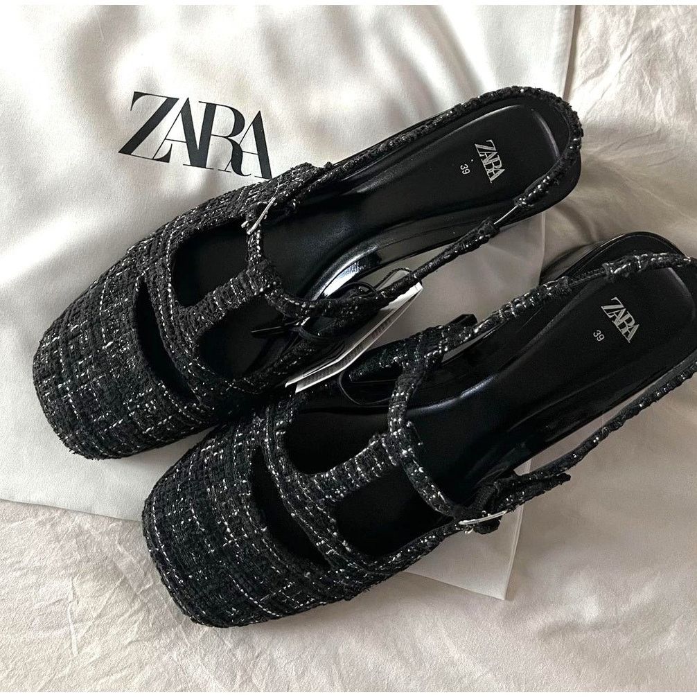 Zara RARE!!! ZARA Textured Slingbacks NWT Size US 8 / IT 38 - 2 Thumbnail