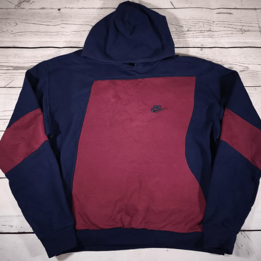 Nike Nike Rework Vintage Hoodie Medium Red And Blue Size US L / EU 52-54 / 3 - 1 Thumbnail