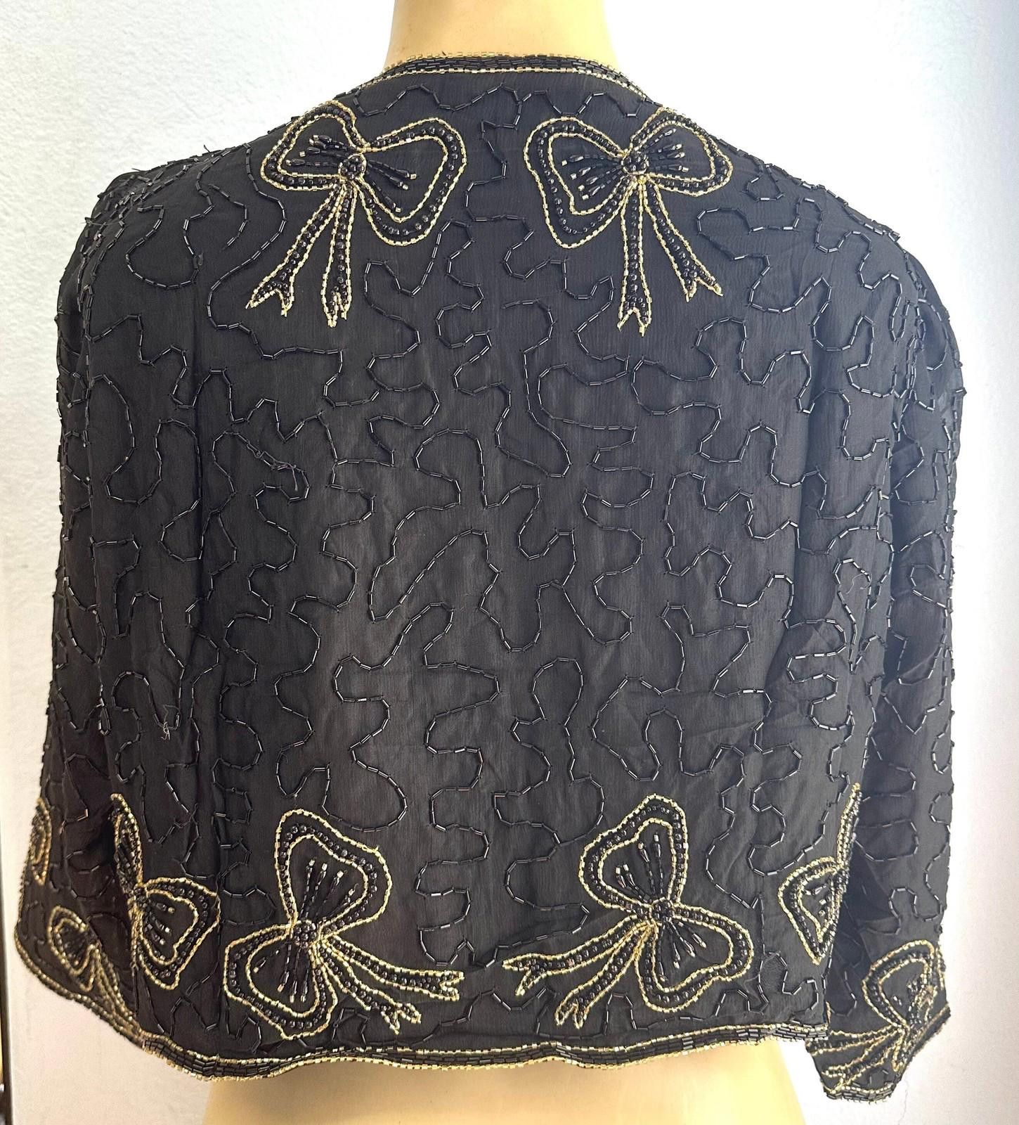 Diesel Black Gold Lace Beaded Bolero Jacket Black Gold size M only Size M / US 6-8 / IT 42-44 - 2 Thumbnail