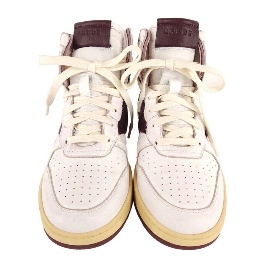 Rhude Rhude Rhecess-Hi Sneakers 7 Men's White Maroon Sneakers New Size US 7 / EU 40 - 4 Thumbnail