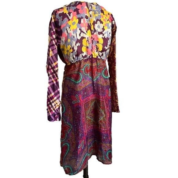 Vintage Vintage Patchwork Upcycled Long Sleeve Robe Swimsuit Coverup Size ONE SIZE - 9 Thumbnail