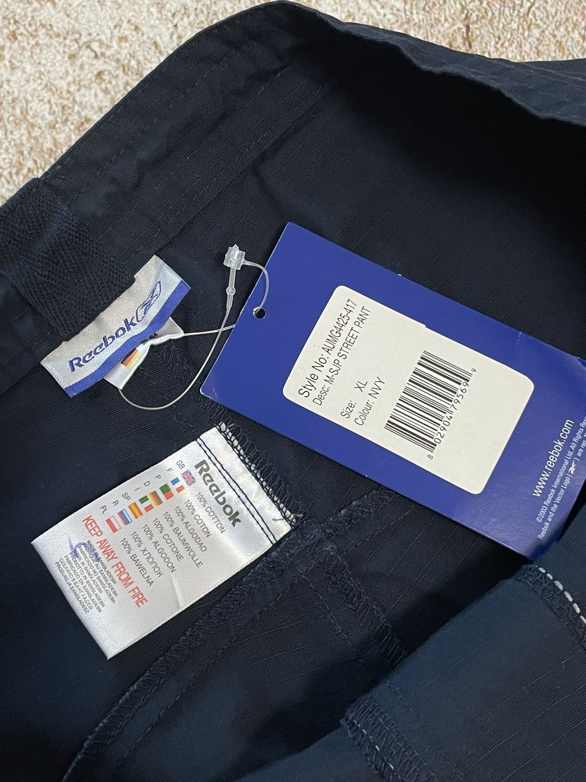 Reebok Vintage Reebok Nylon Navy Boxy Cargo Track Pants Size US 36 / EU 52 - 5 Thumbnail