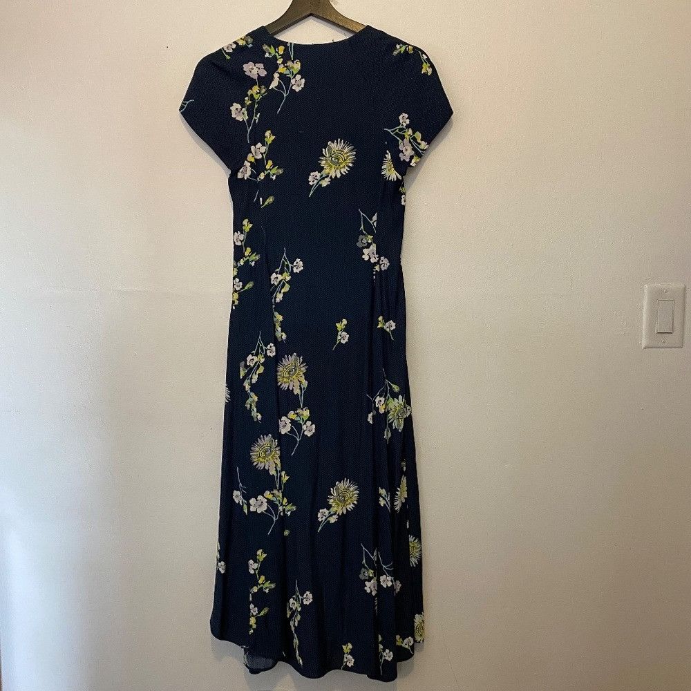 Free People Free People Blue Lost In You Cottage Floral Midi Dress Size XS / US 0-2 / IT 36-38 - 3 Thumbnail