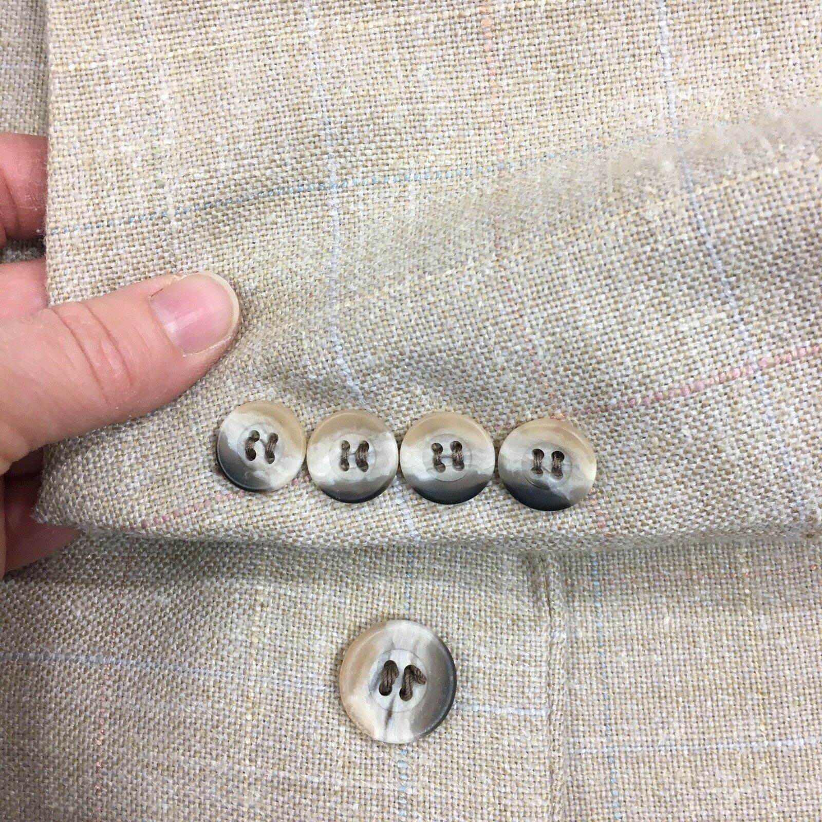 Bill Blass Vtg Bill Blass Men NATURAL Beige Sport Coat Tropical jacket Size 40R - 3 Thumbnail