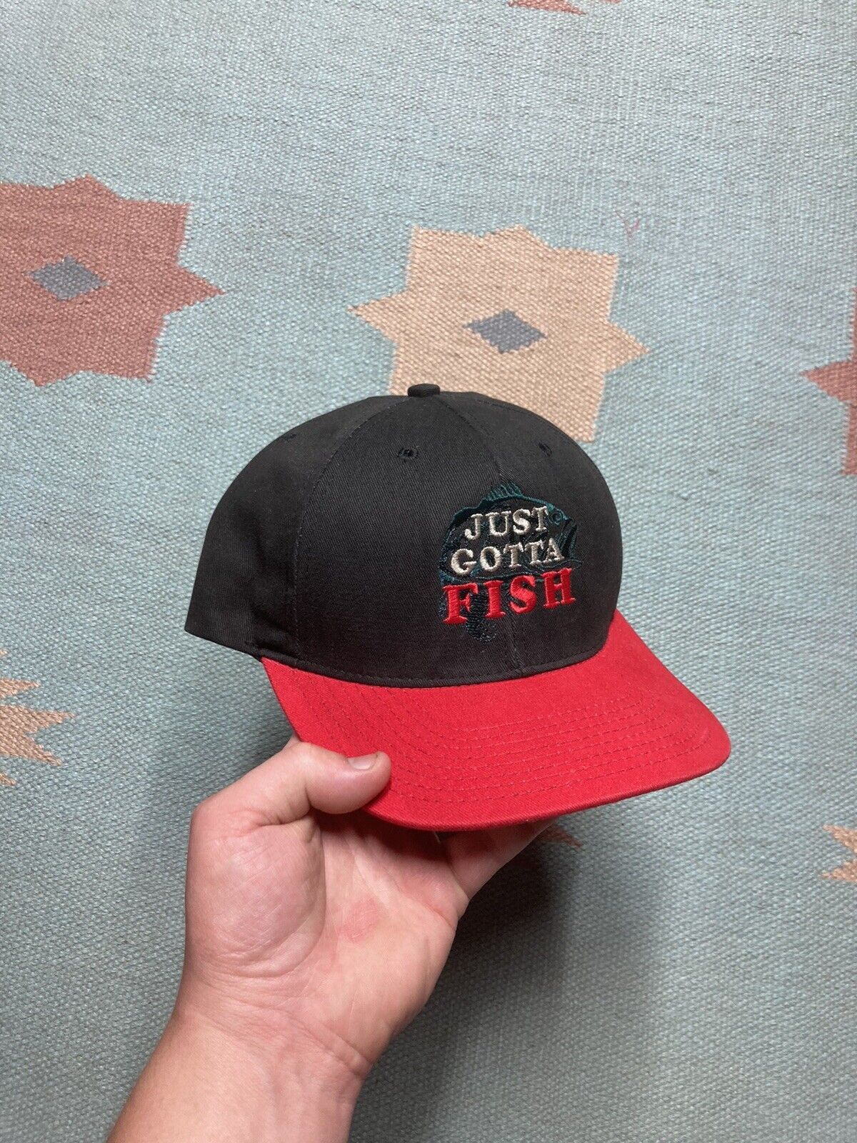 Vintage VTG SnapBack hat just gotta fish bass fishing embroidered Size ONE SIZE - 1 Thumbnail