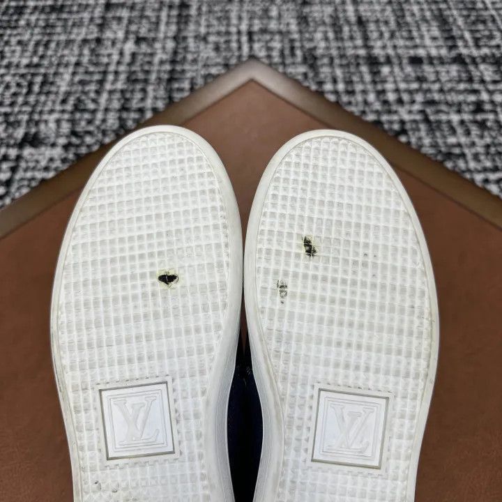 Louis Vuitton Louis Vuitton Blue Canvas Slip-On Sneakers -2508 Size US 6.5 / EU 39-40 - 8 Thumbnail