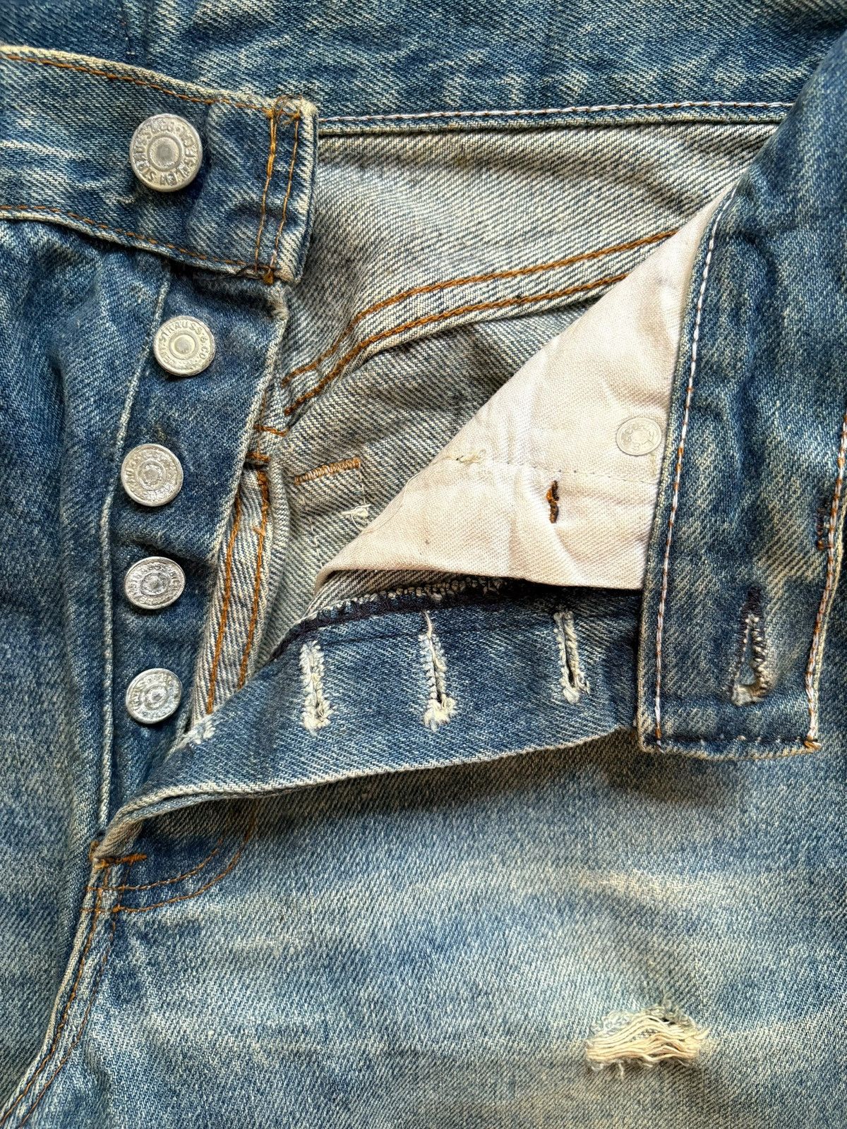 Levi's × Levi's Vintage Clothing Vintage 70s Levis 501 Mud Wash Distressed Jean Shorts Size US 26 / EU 42 - 3 Thumbnail