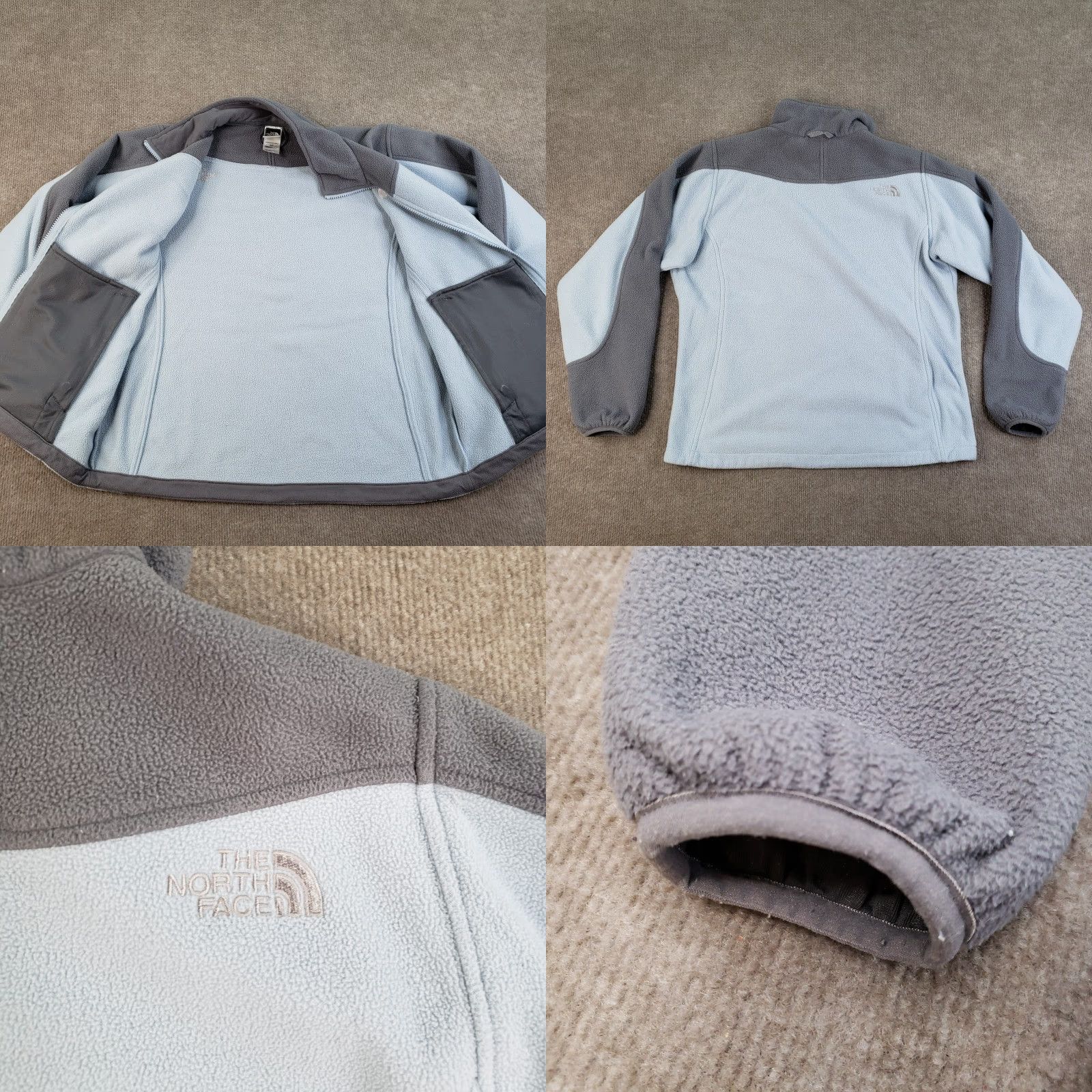 The North Face The North Face Jacket Women S Blue Gray Fleece Full Zip Pockets Hiking Mock Neck Size S / US 4 / IT 40 - 8 Thumbnail