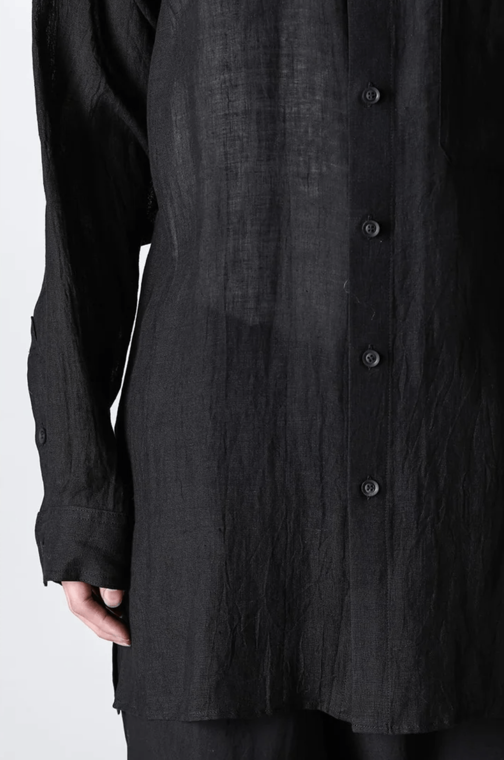 Yohji Yamamoto Yohji Yamamoto Pour Homme - Linen ATTACHED COLLAR BLOUSE Size US M / EU 48-50 / 2 - 6 Thumbnail