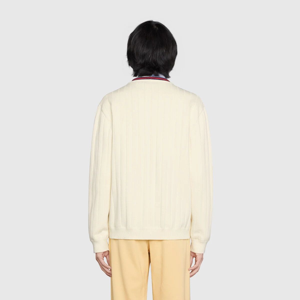 Gucci Gucci Cardigan Sweater White Web Stripe GG Logo SZ S Size US S / EU 44-46 / 1 - 2 Thumbnail