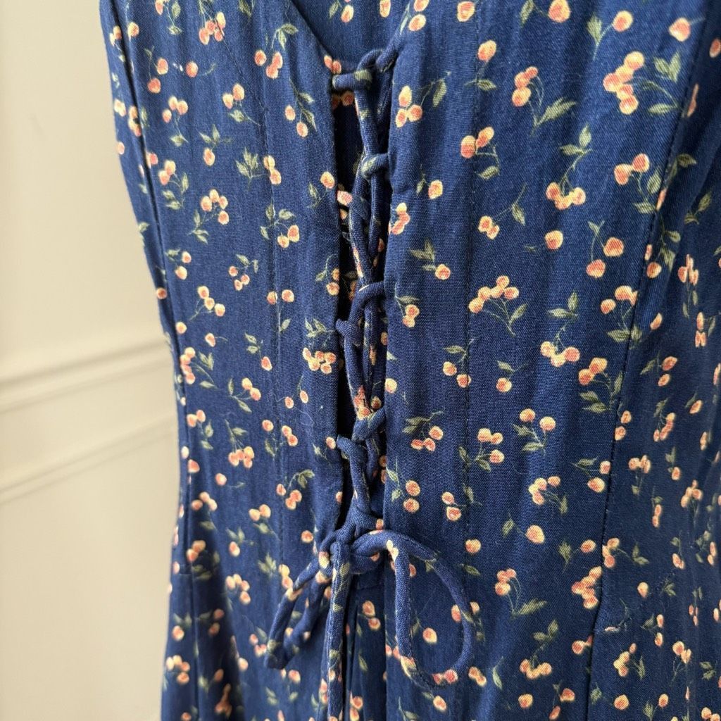 Vintage Vintage 90s Cristin Steven’s Calico Lace Front Prairie Dress L Size L / US 10 / IT 46 - 4 Thumbnail