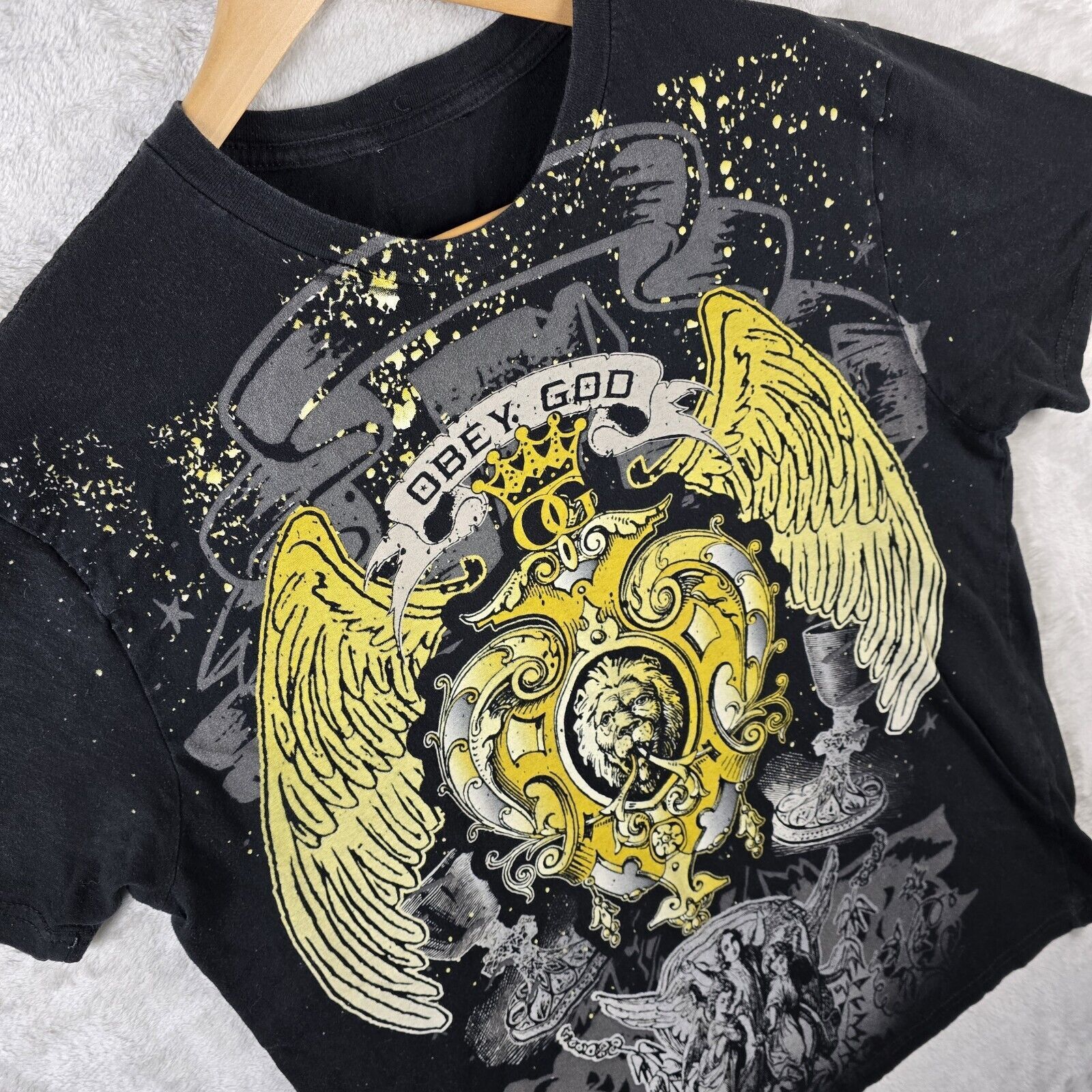 Other Vintage Obey God AOP Angel Lion Shirt L Affliction Style Y2K Size US L / EU 52-54 / 3 - 5 Thumbnail