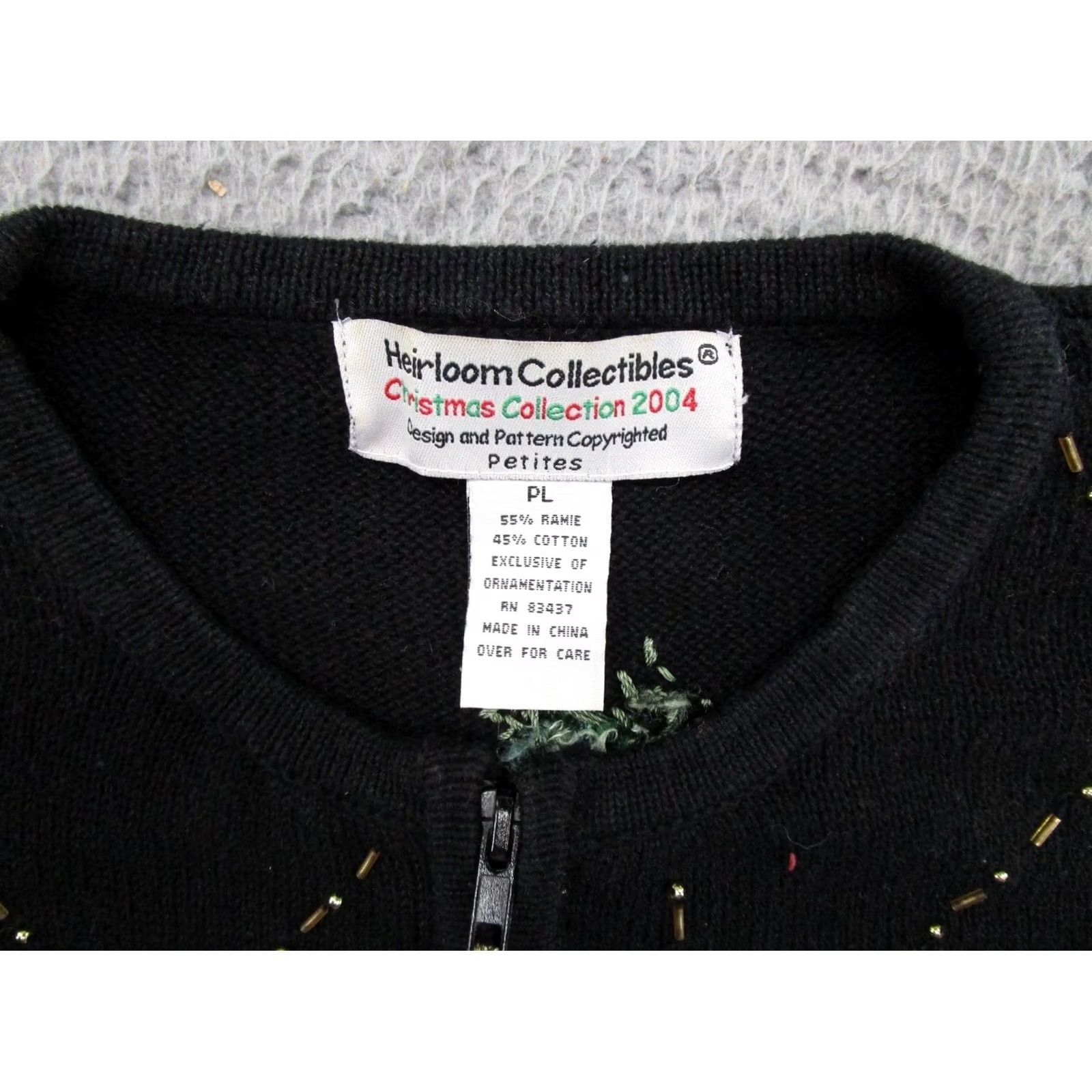 Vintage VTG Y2K 2004 Heirloom Collectibles Holiday Christmas Cardigan Zip Size PL Read Sweater Women Black Cardigan Christmas 2004 Womens PL Size L / US 10 / IT 46 - 2 Thumbnail