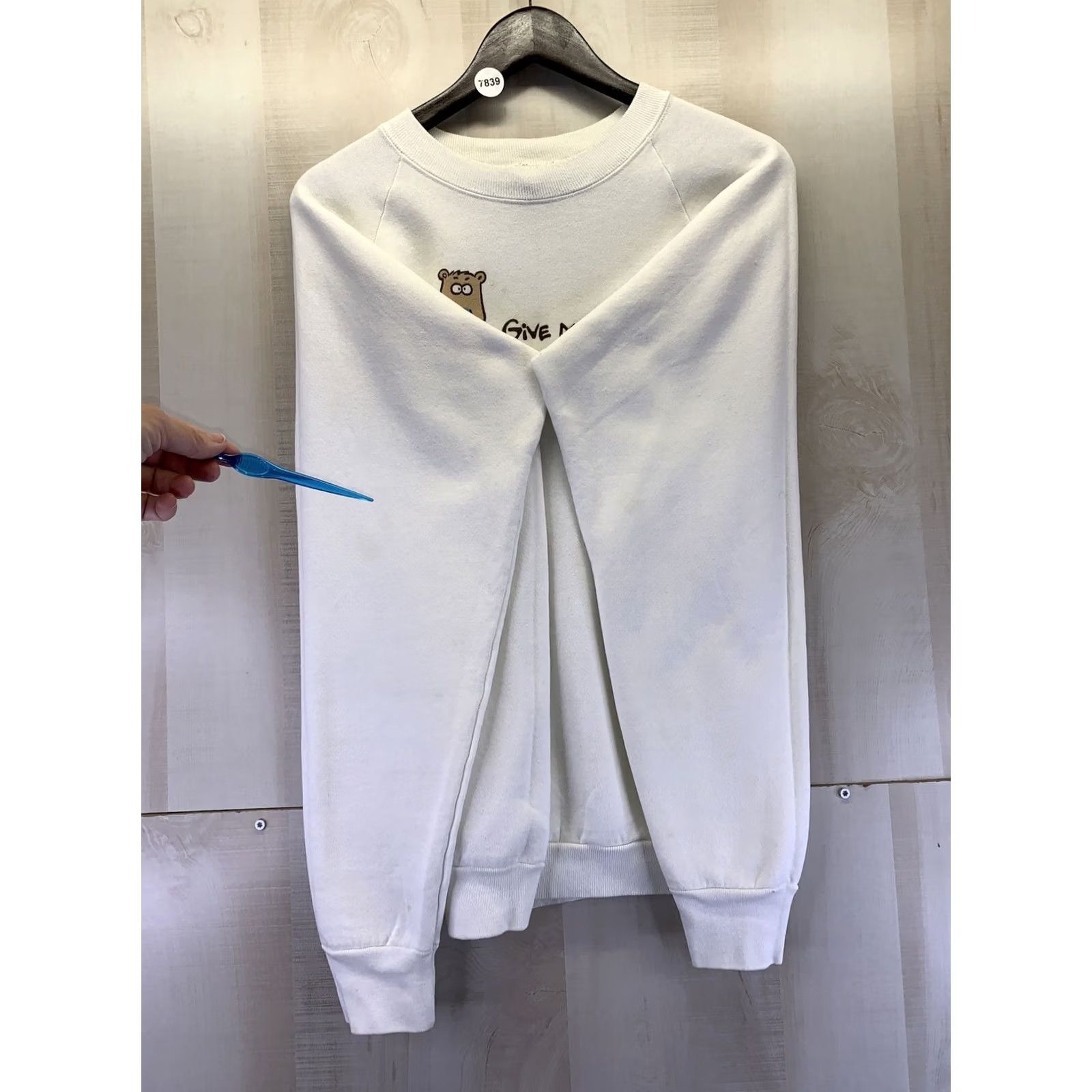 Fruit Of The Loom VINTAGE 1980-90s Shoebox Greetings Hallmark Graphic Funny Sweatshirt Made in USA Womens XL Ivory Cotton Blend Sweatshirt Size XL / US 12-14 / IT 48-50 - 6 Thumbnail