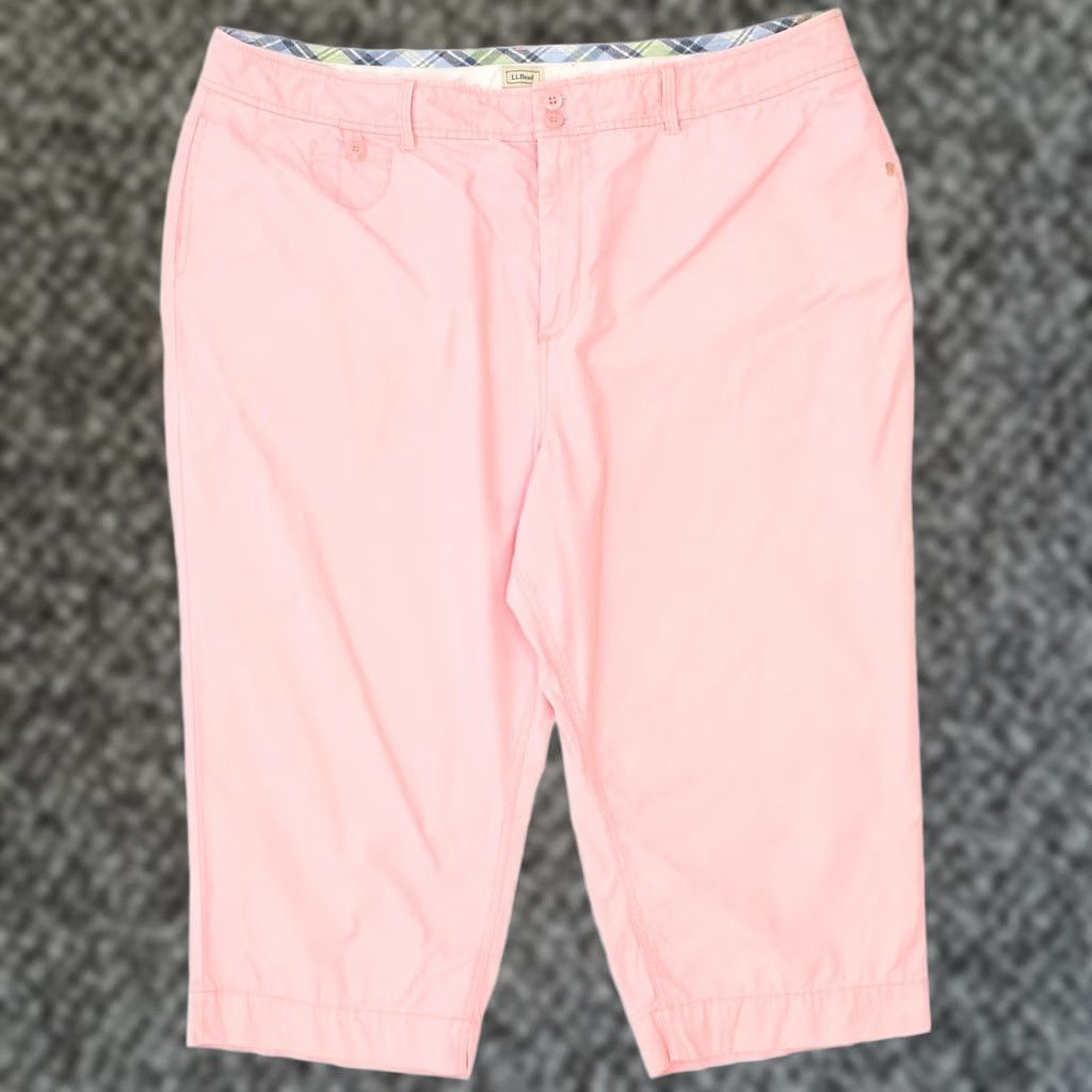 Vintage L.L.BEAN Womens Capri Chino Trousers Pink Cotton Classic W46 L21 Size 32" / US 10 / IT 46 - 1 Thumbnail