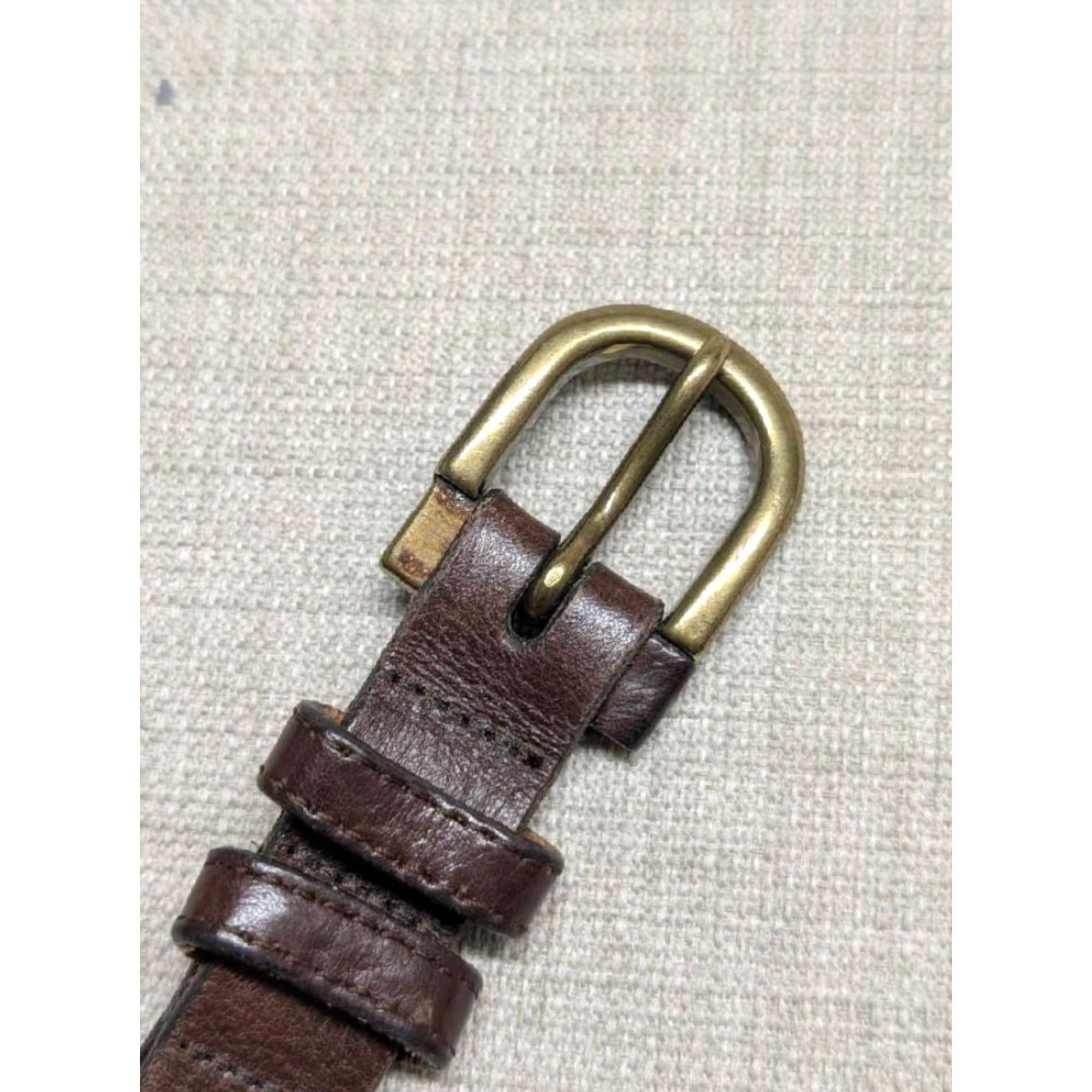 Eddie Bauer VINTAGE Eddie Bauer belt Women's Brown Full Grain Leather USA Made Slim 33/34 Brown Cowhide Width 1-1/2" 31-35.5" Size ONE SIZE - 3 Thumbnail