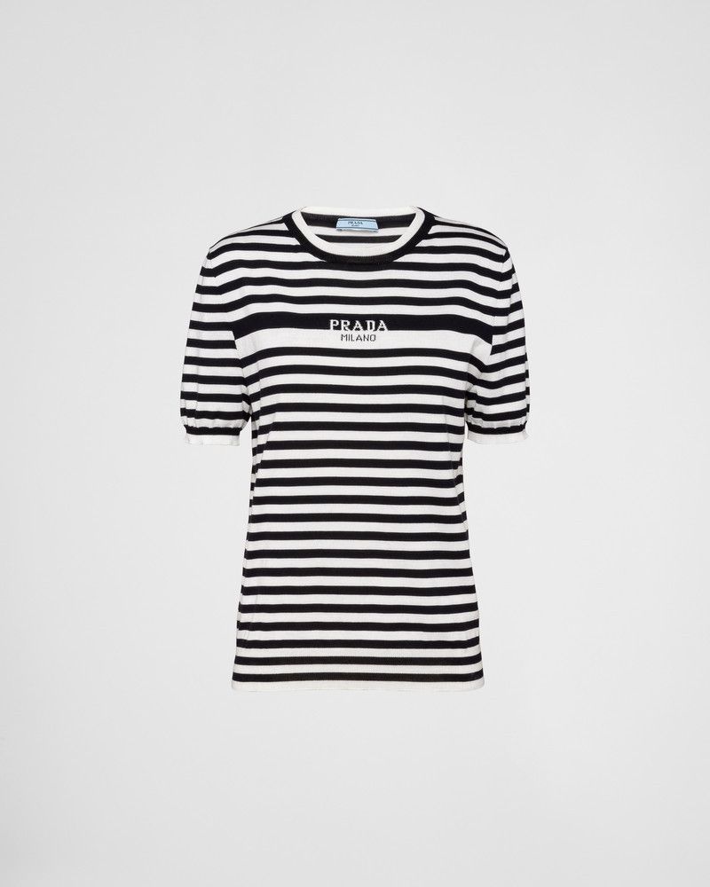 Prada o1B3y1r0426 T-Shirt in Black/White Size XXS / US 00 / IT 34 - 1 Thumbnail