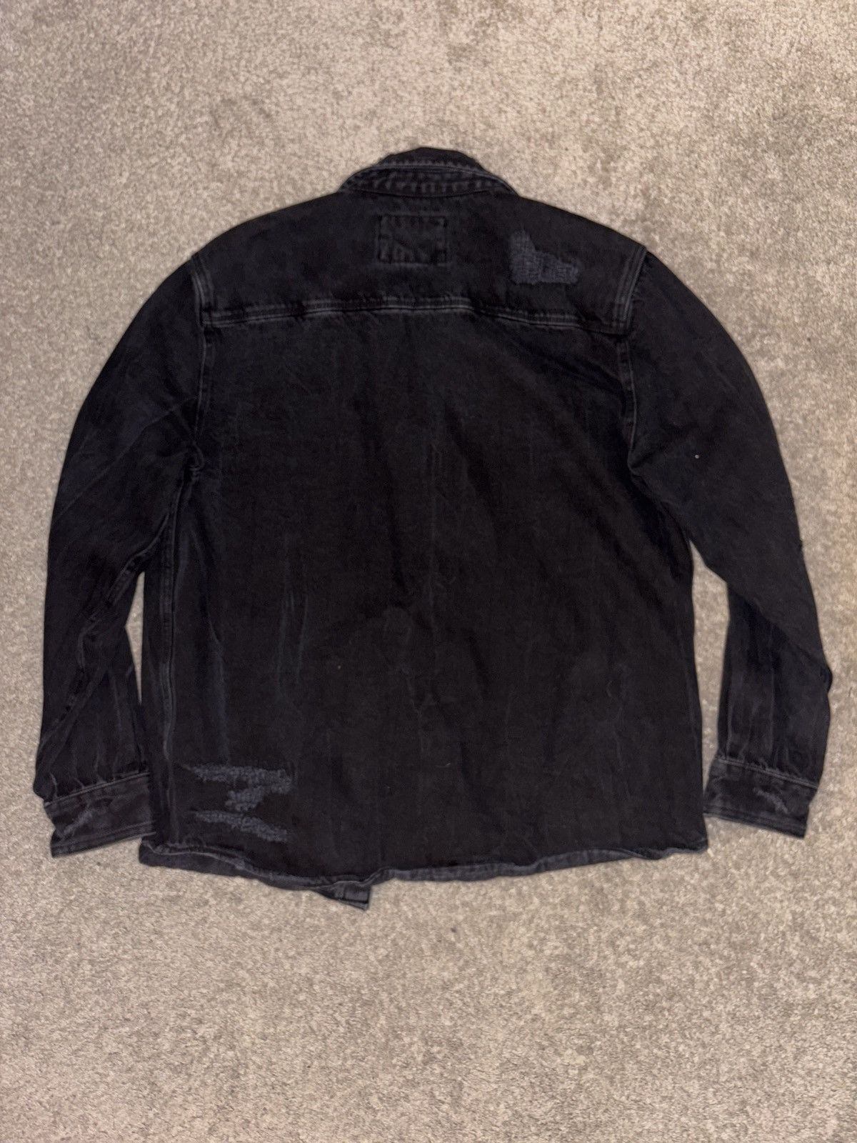Zara Distressed Long-sleeve Button Up Size US L / EU 52-54 / 3 - 2 Thumbnail