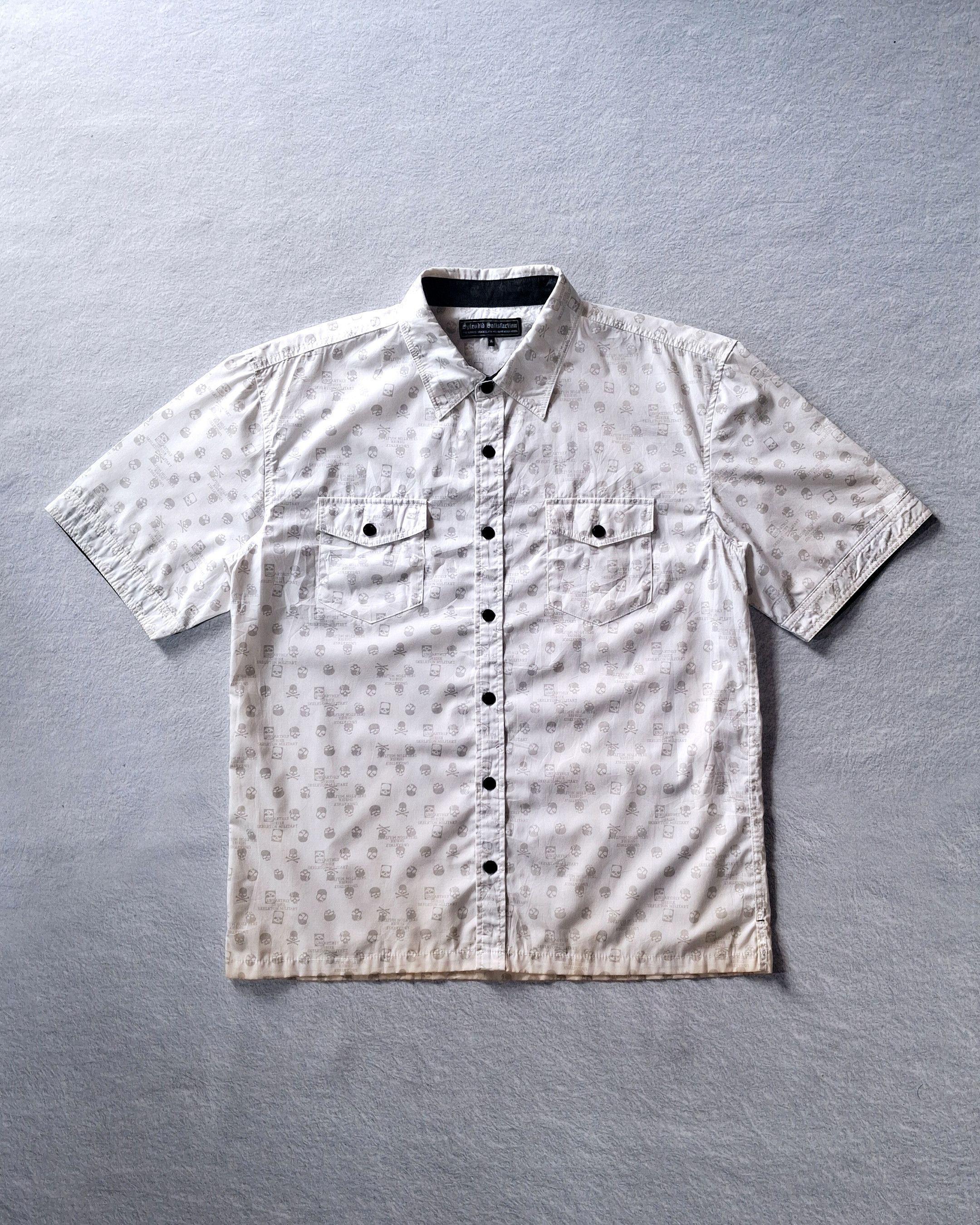 Japanese Brand SPLENDID SATISFACTION AOP SKULL SS SHIRT Size US XL / EU 56 / 4 - 1 Thumbnail