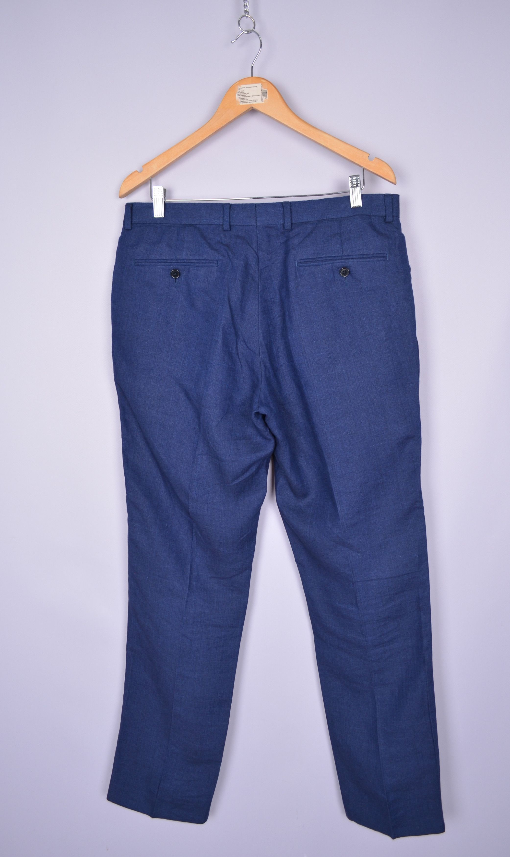 Designer × New & Lingwood New & Lingwood Navy Pleated Linen Pants Trousers W34 L32 Size US 34 / EU 50 - 8 Thumbnail