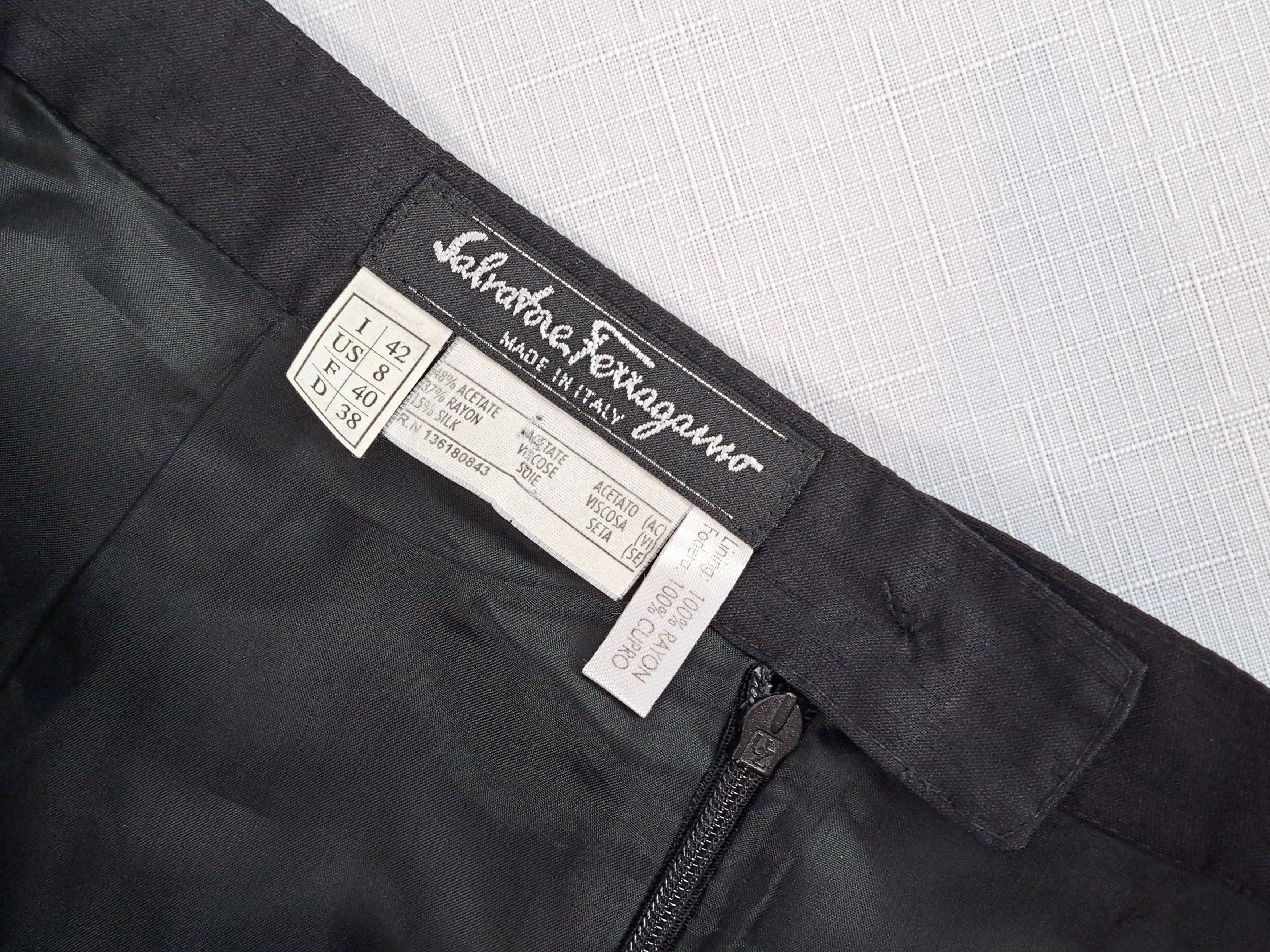 Salvatore Ferragamo × Vintage Salvatore Ferragamo vintage black skirt. Size 42IT Size 28" / US 6 / IT 42 - 5 Thumbnail