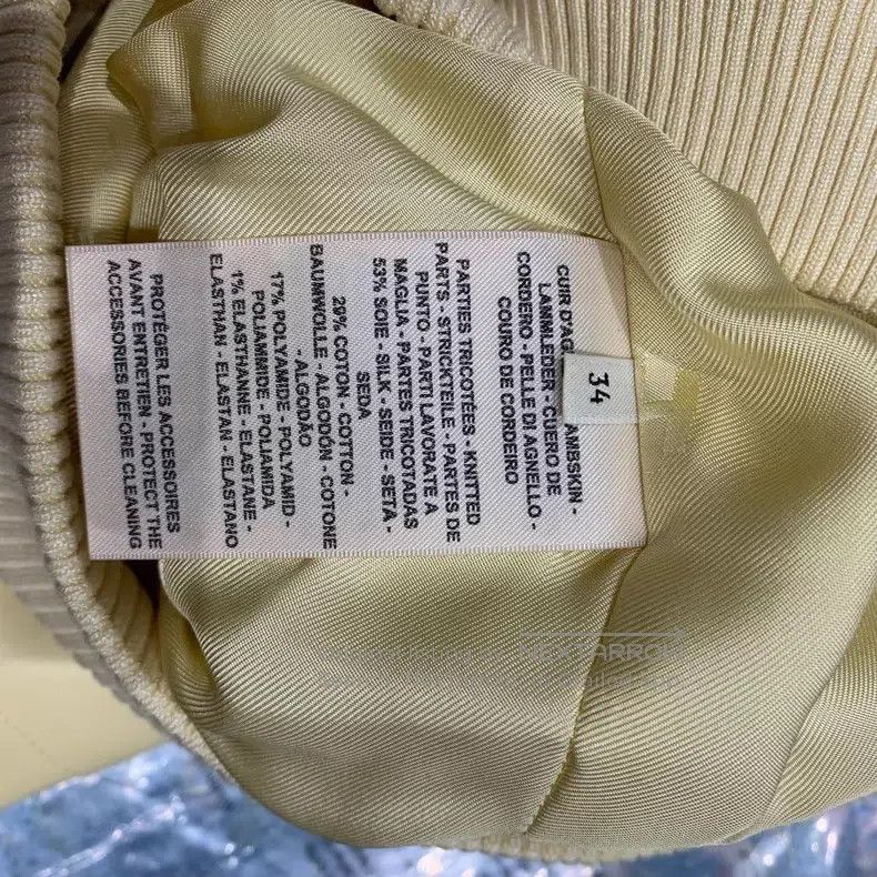 Hermes Hermes Solid Color Zipper Leather Jacket - Women's - Cream Size XXS / US 00 / IT 34 - 4 Thumbnail