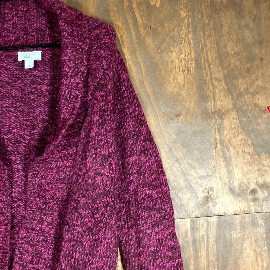 Ann Taylor Ann Taylor LOFT Womens Cardigan Sweater Pink Belted Wool Blend M Size M / US 6-8 / IT 42-44 - 5 Thumbnail