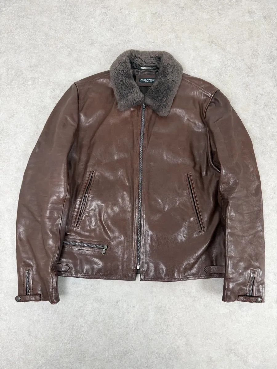 Dolce & Gabbana 2010s Dolce & Gabbana Brown Premium Leather Jacket Size US L / EU 52-54 / 3 - 1 Thumbnail