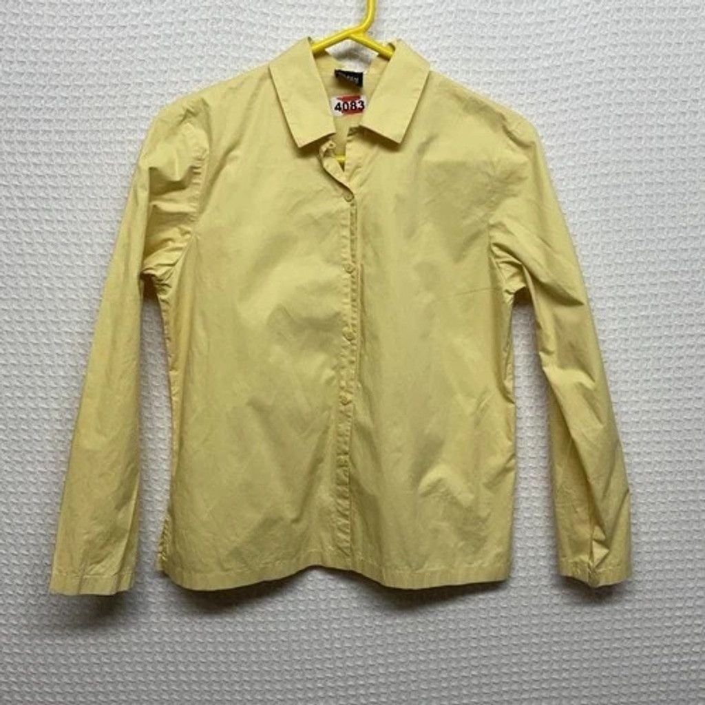 Eileen Fisher Eileen Fisher Yellow Cotton Button Up Blouse Shirt Women M Size M / US 6-8 / IT 42-44 - 6 Thumbnail