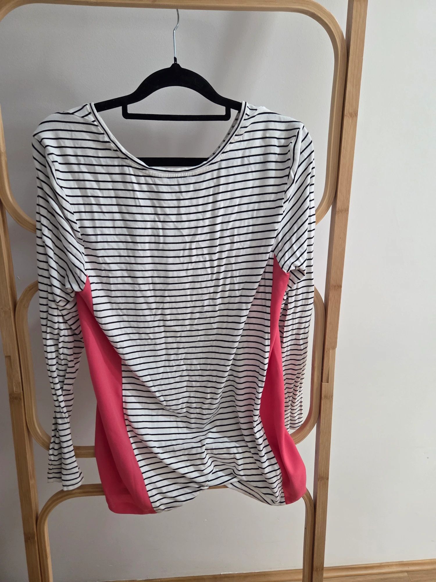 Other WITCHERY Women's S Striped & Coral Color Block Long Sleeve Knit Top Sweater Size S / US 4 / IT 40 - 2 Thumbnail