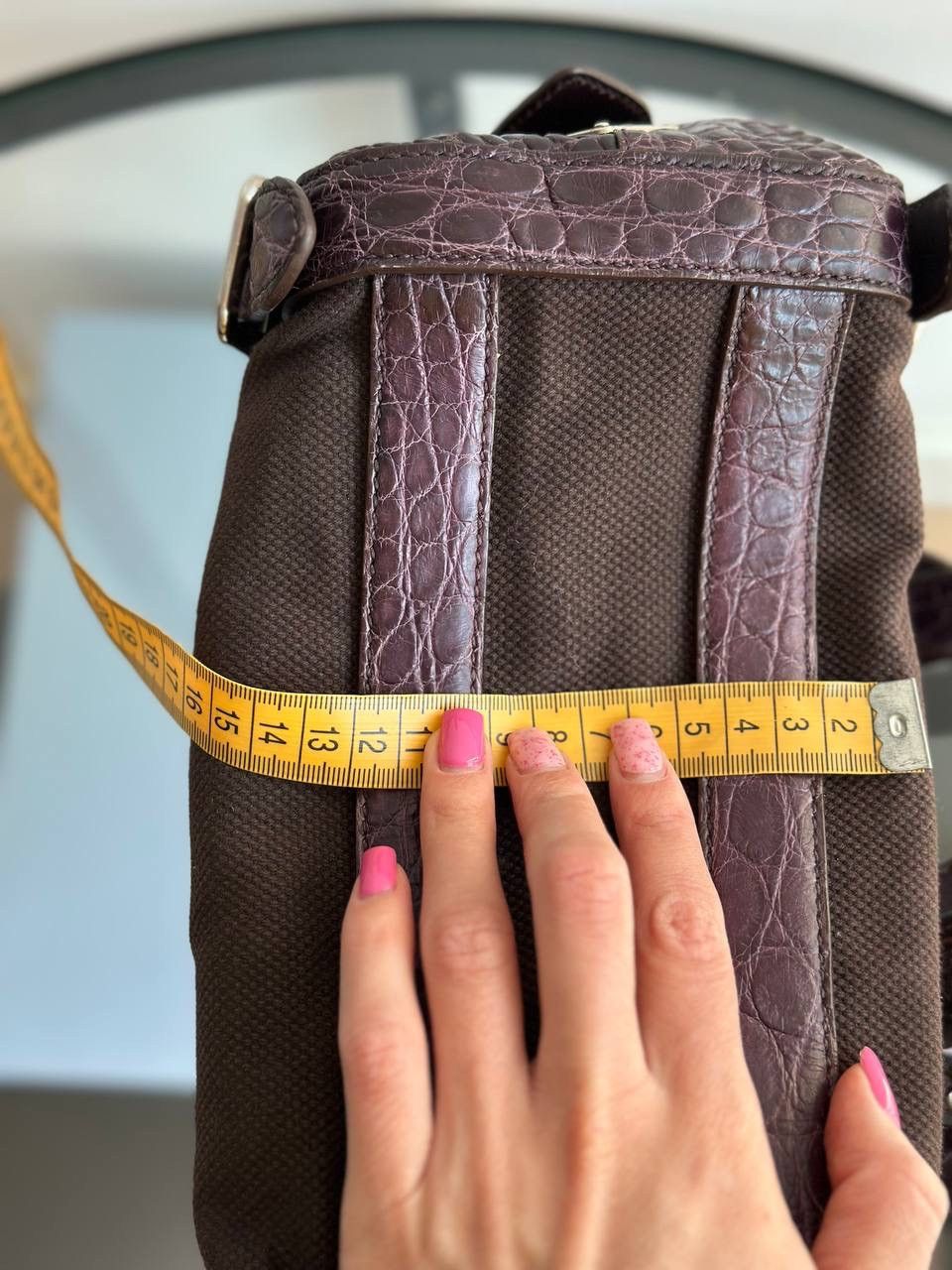 Dior Prada Vitello Zipper Buckle Bag Bowling crocodile purple Size ONE SIZE - 21 Thumbnail